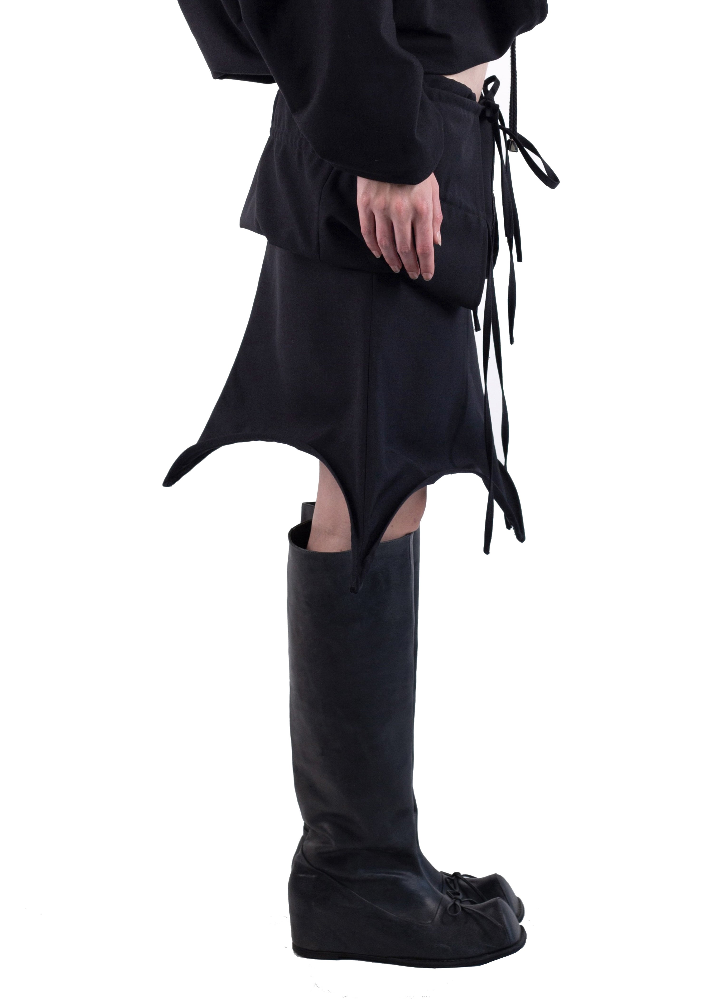 Ss24 wire dress in black wool