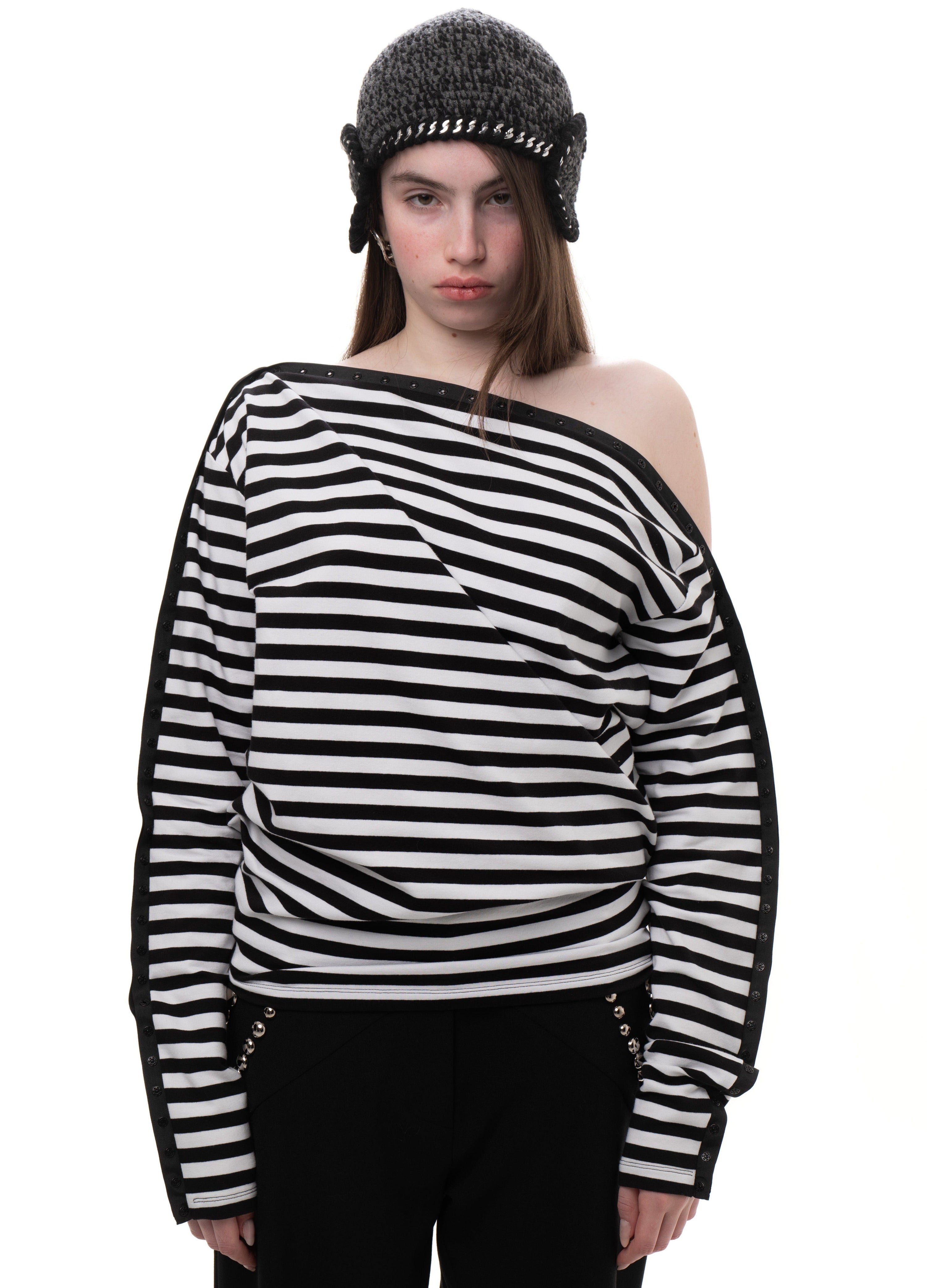 Snap top striped