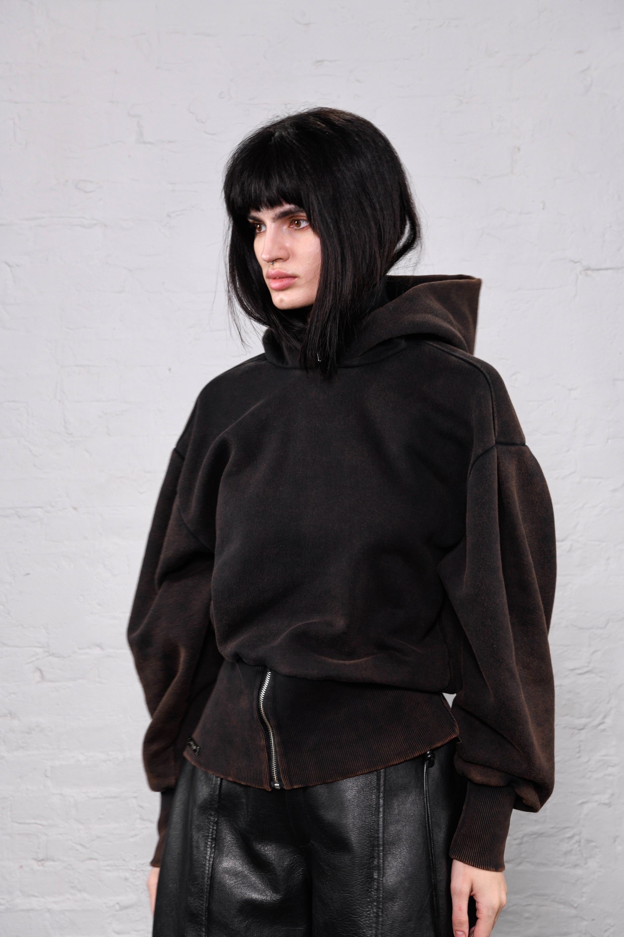 Zip hoodie washed