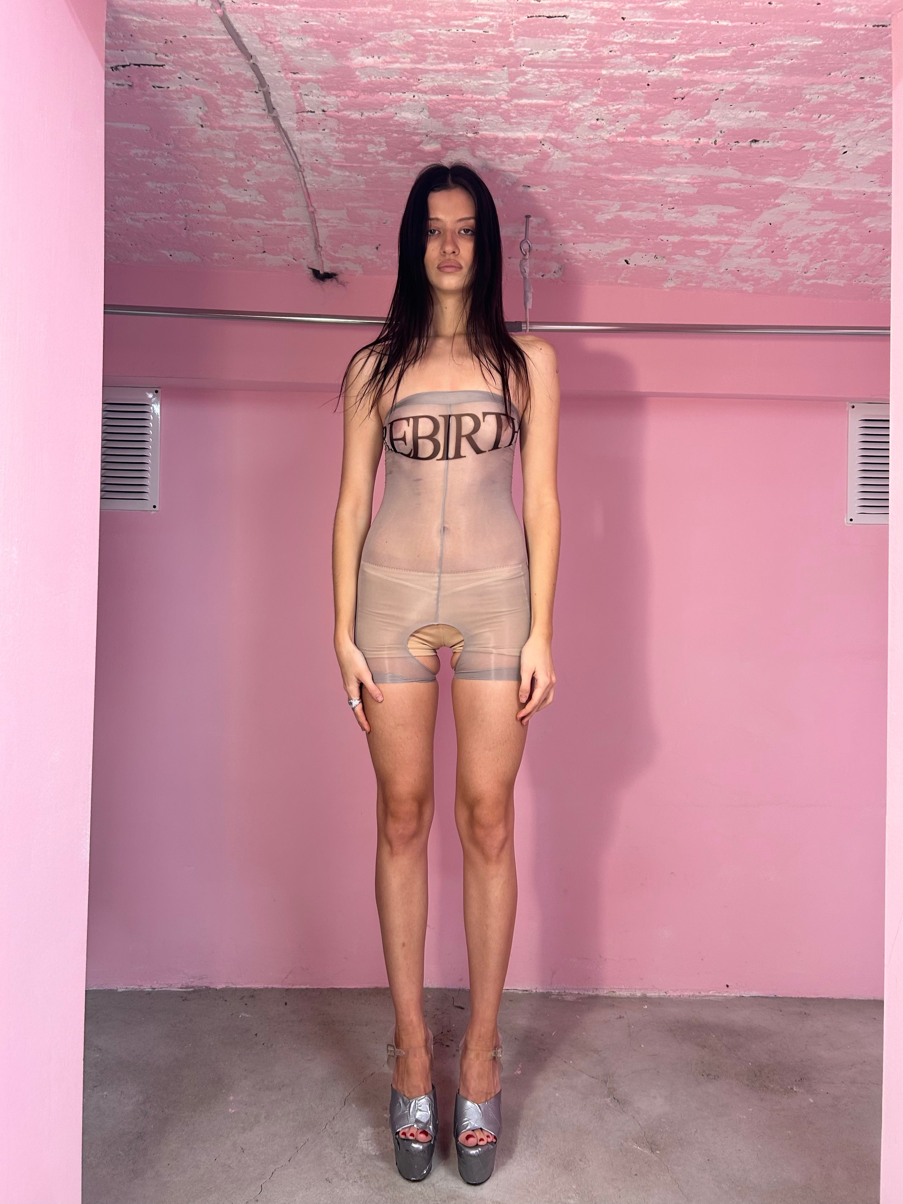 Transparent romper re-birth ex-myszka