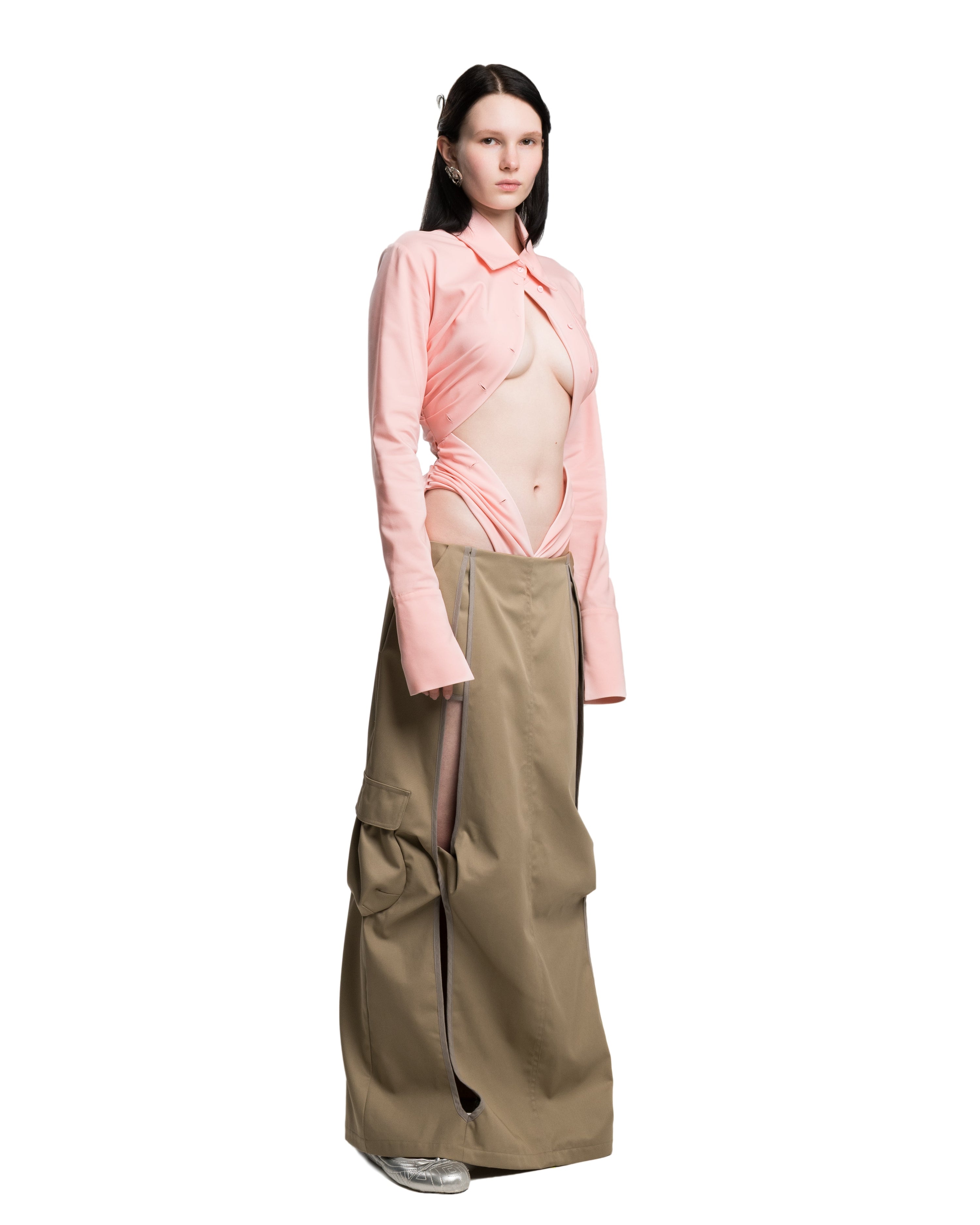 Draped shirt in pink