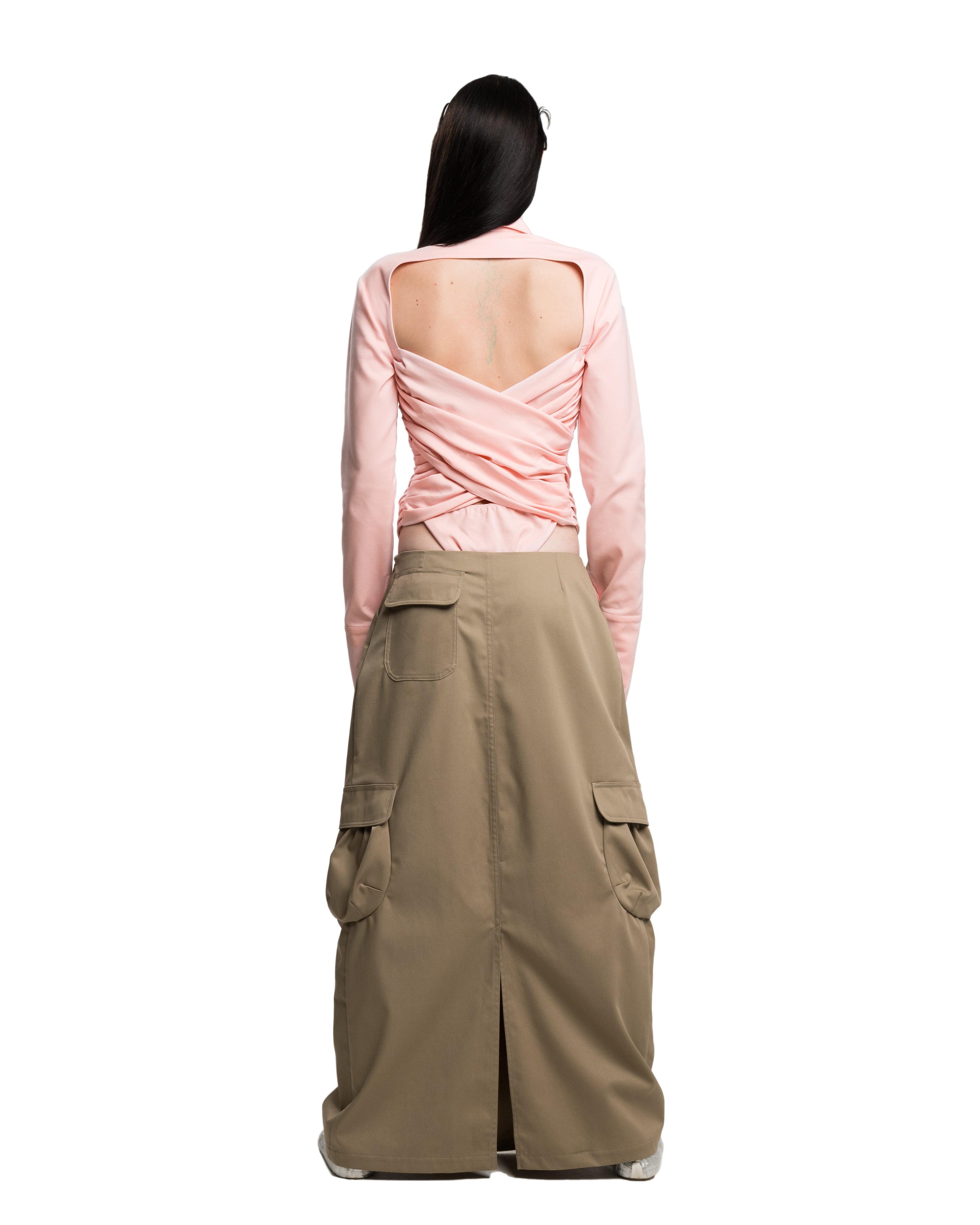 Draped shirt in pink