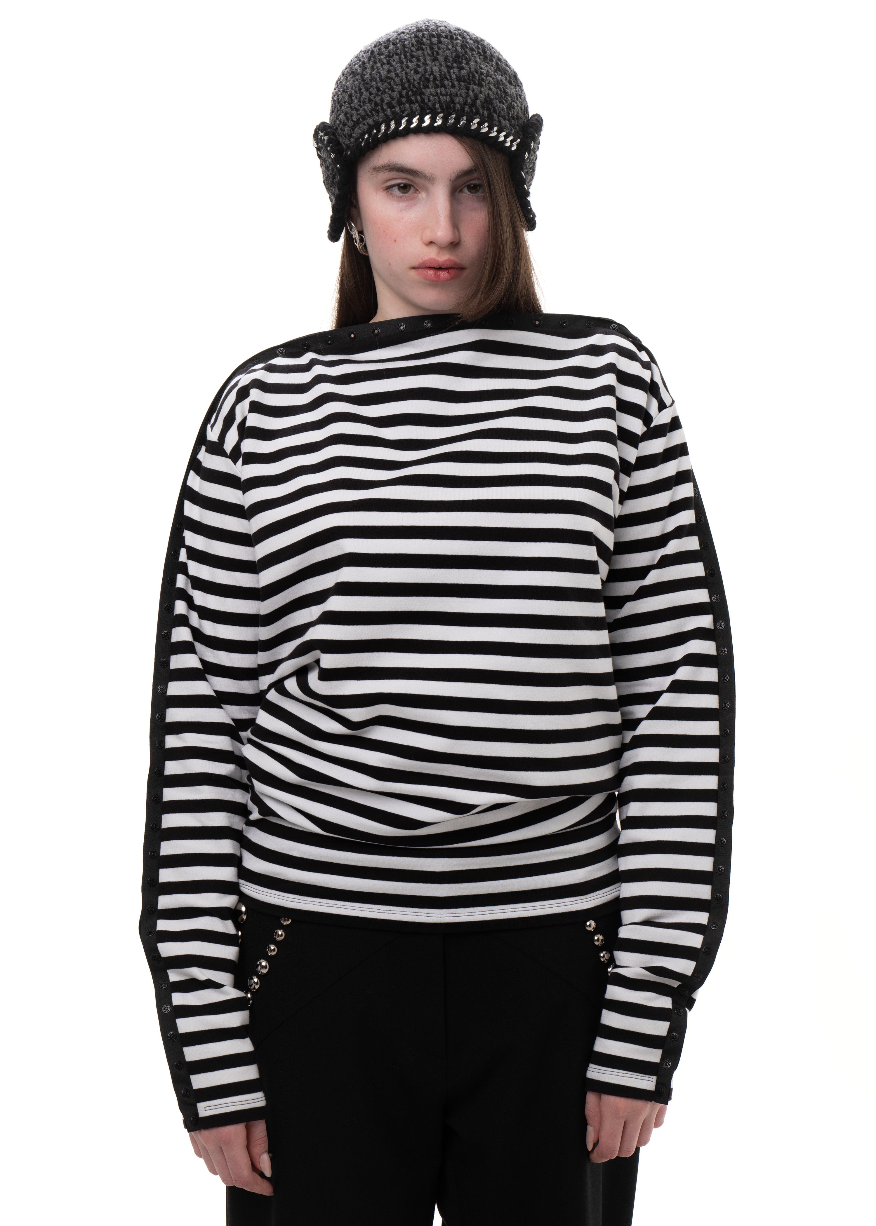 Snap top striped