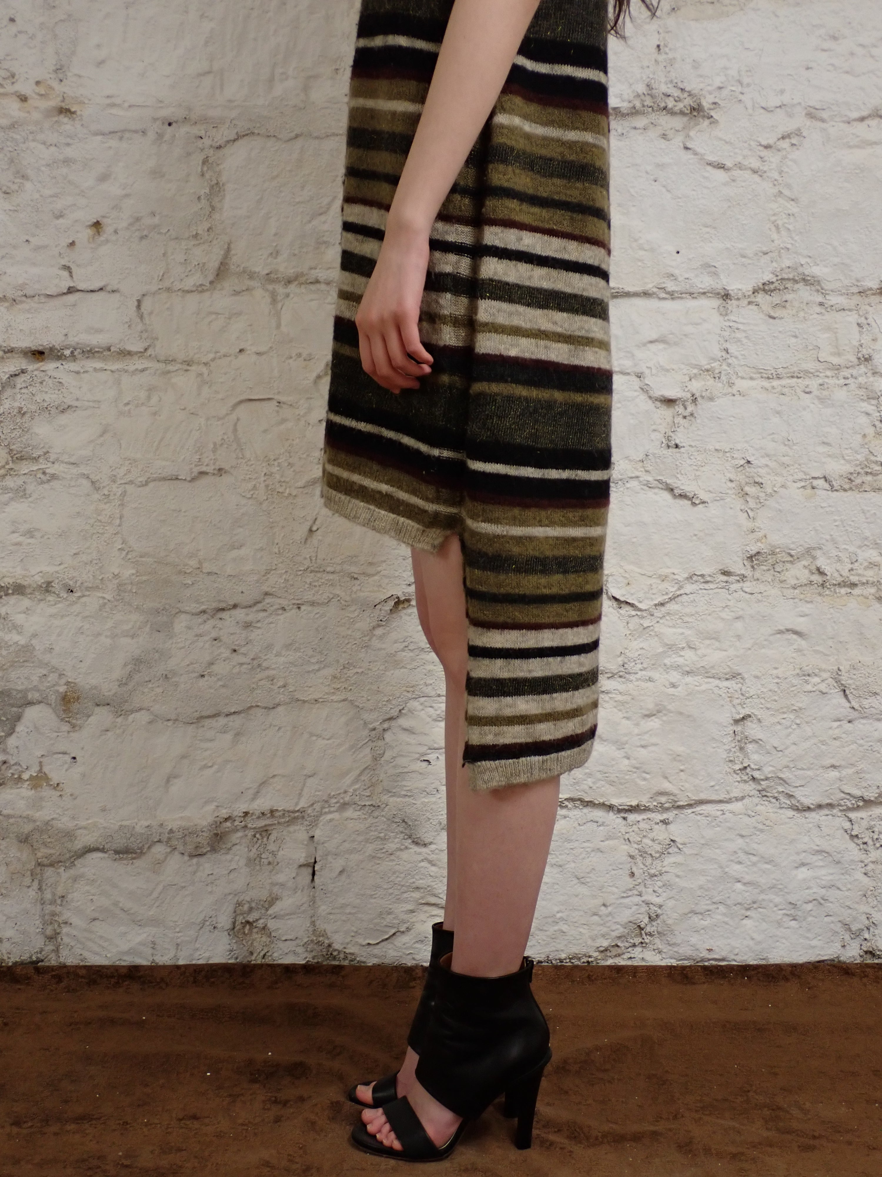 Roberto collina wool striped midi dress