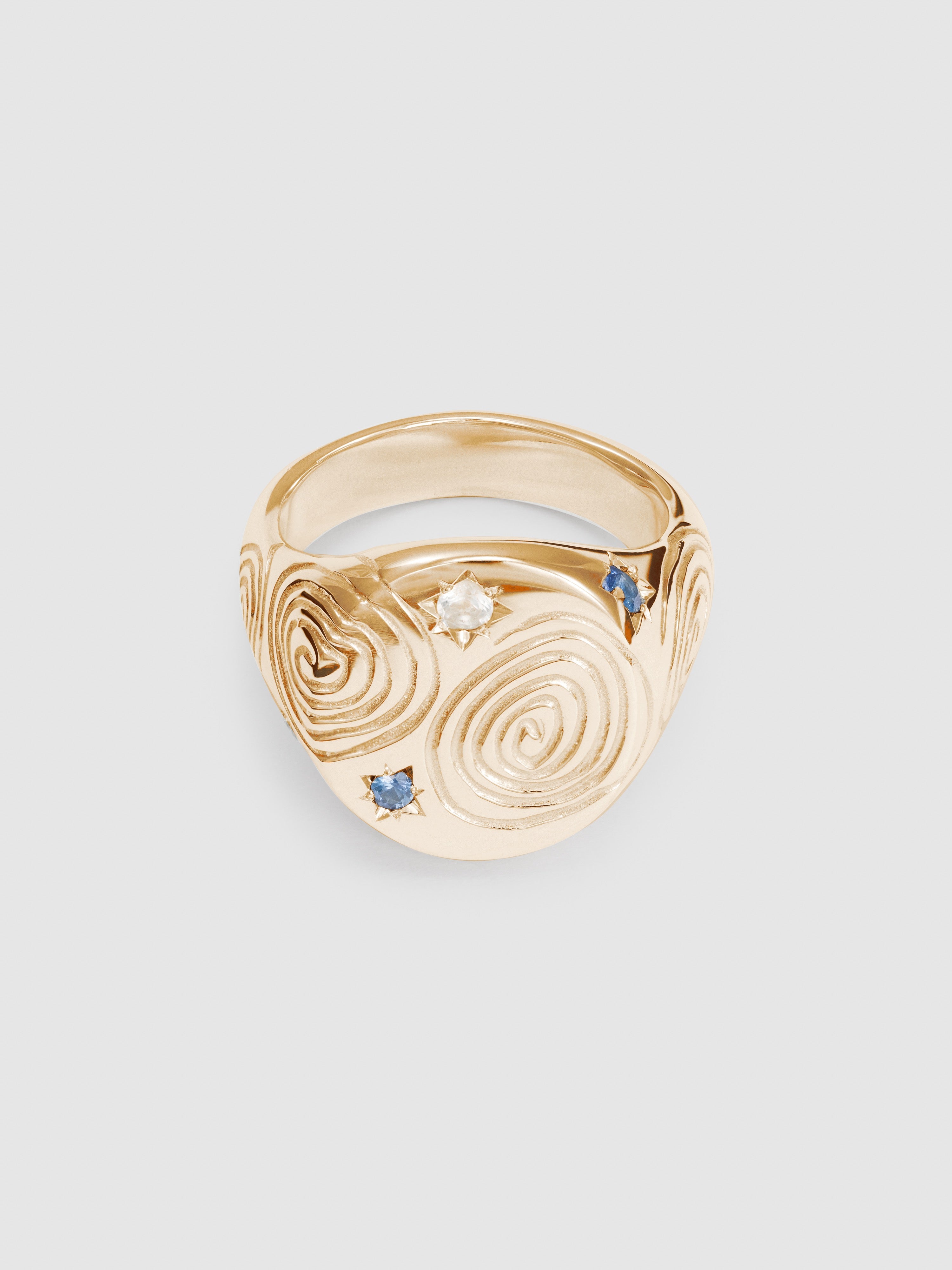 Silver river sapphire signet