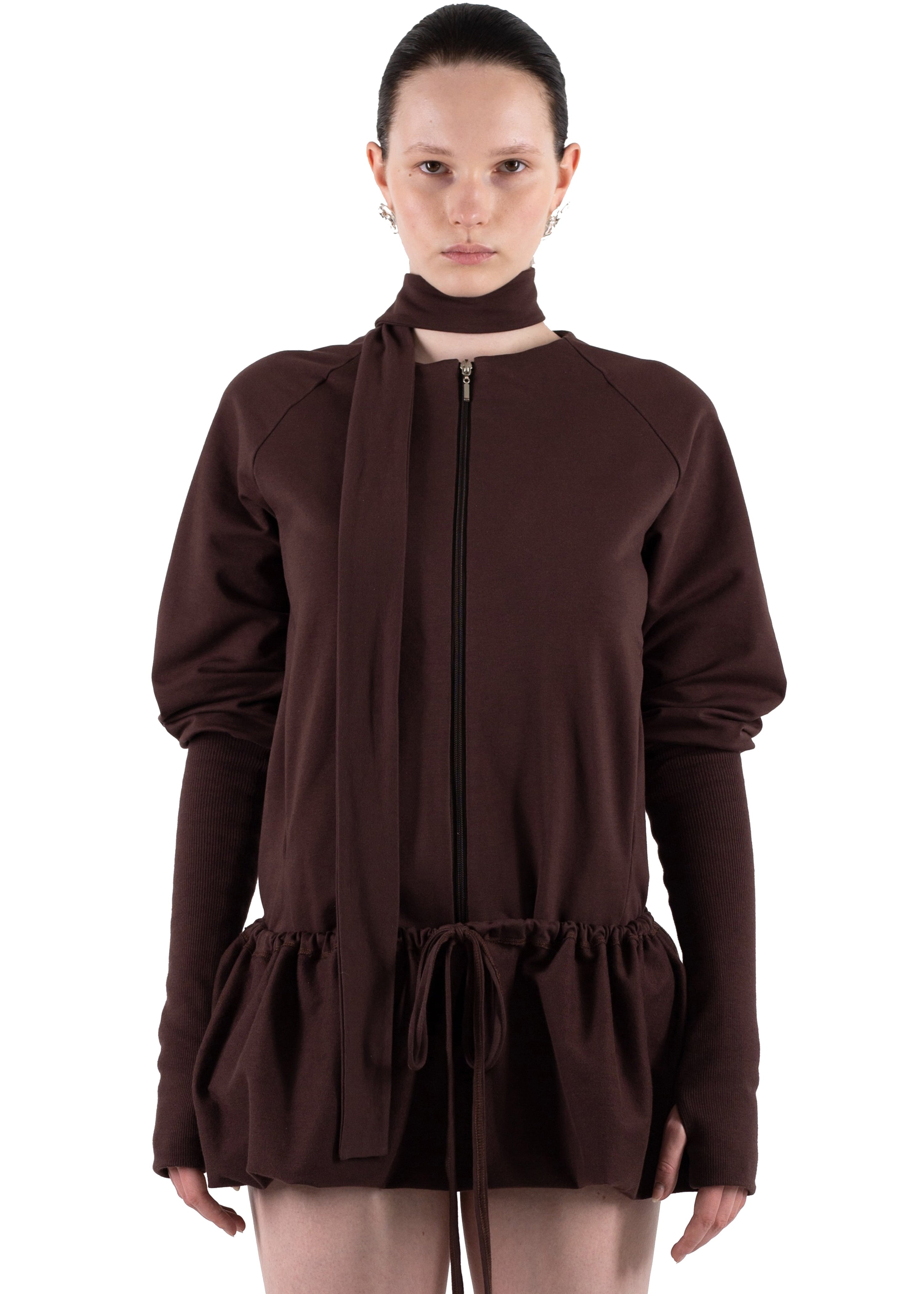 Ss24 track dress in brown