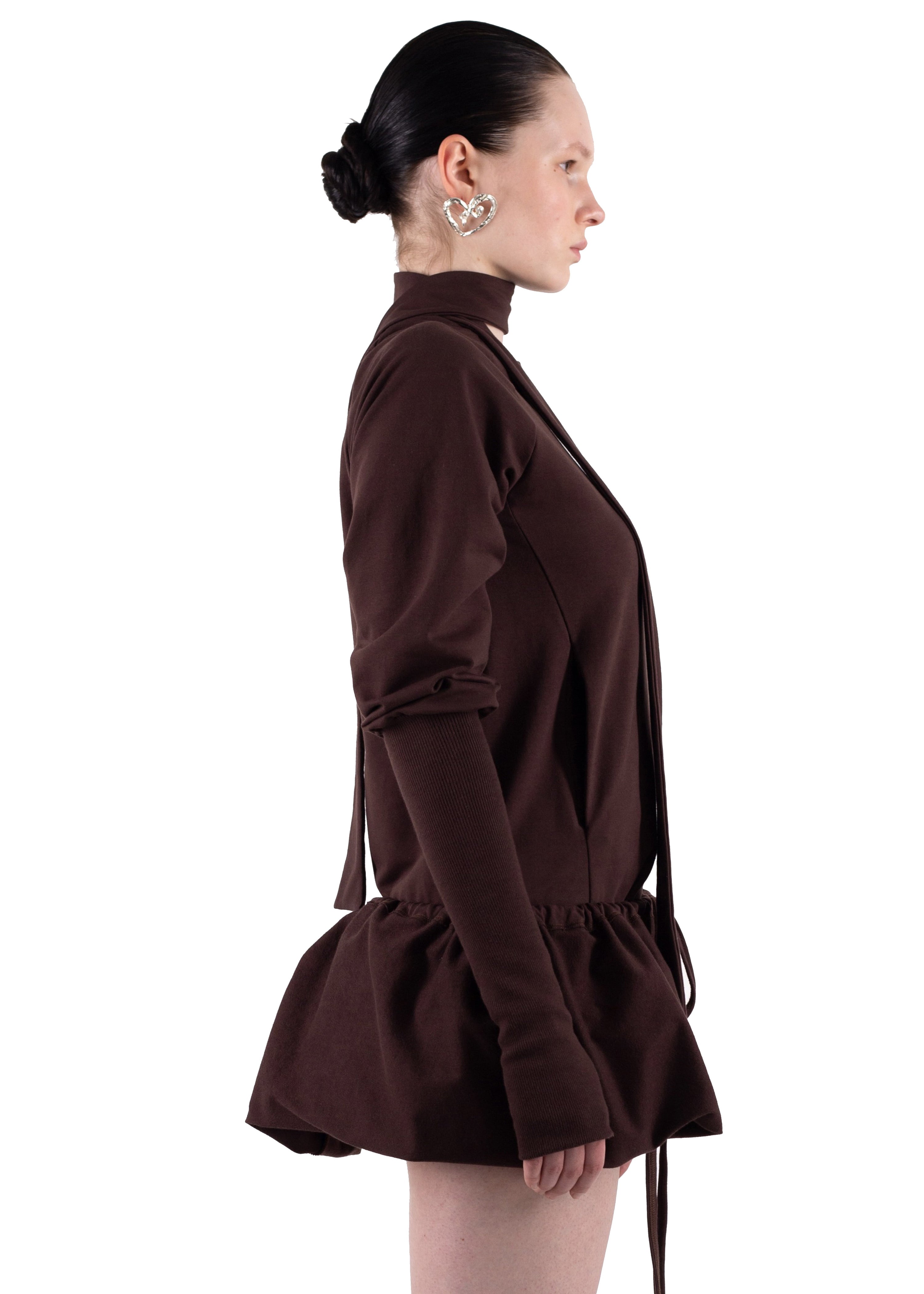 Ss24 track dress in brown