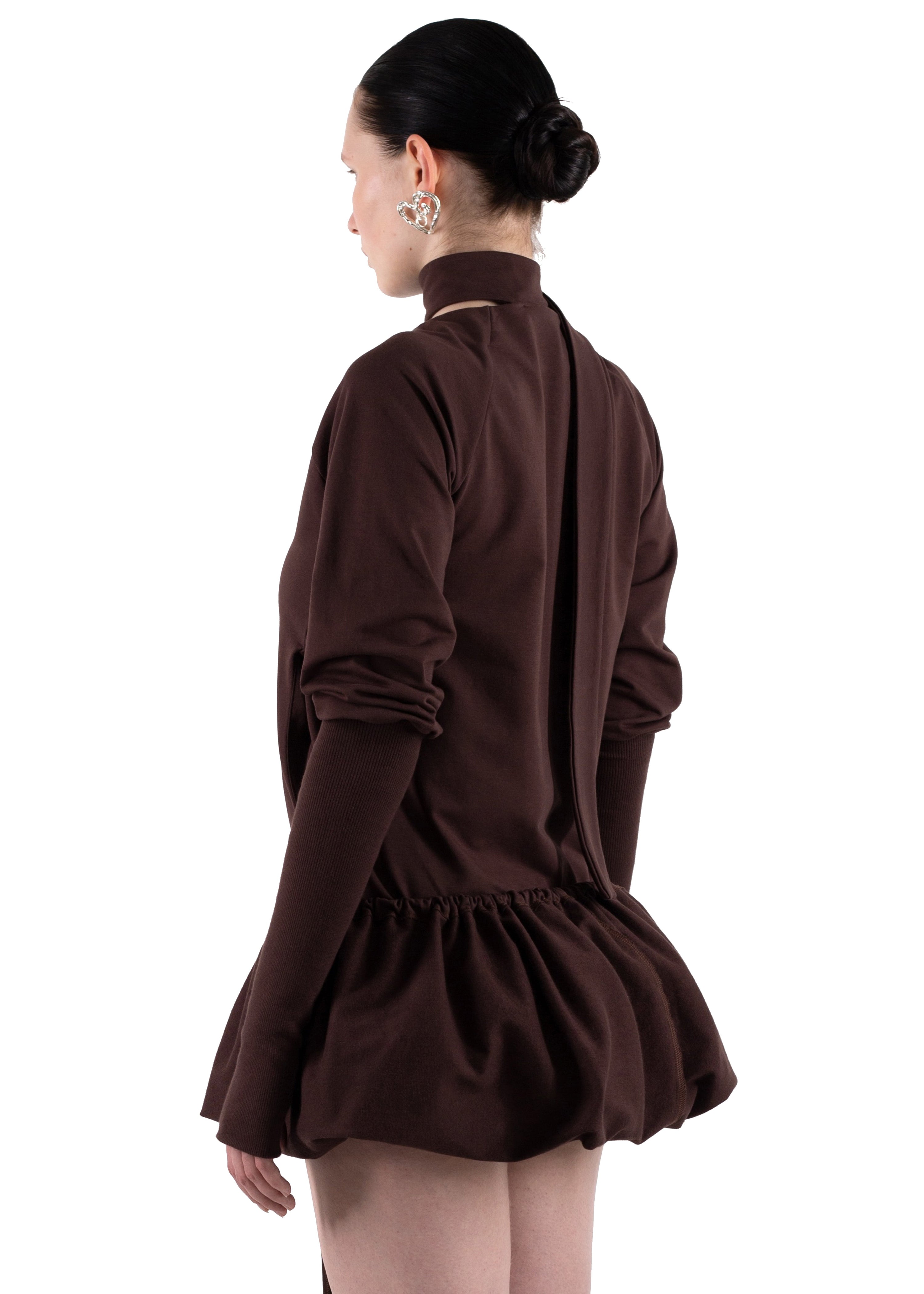 Ss24 track dress in brown