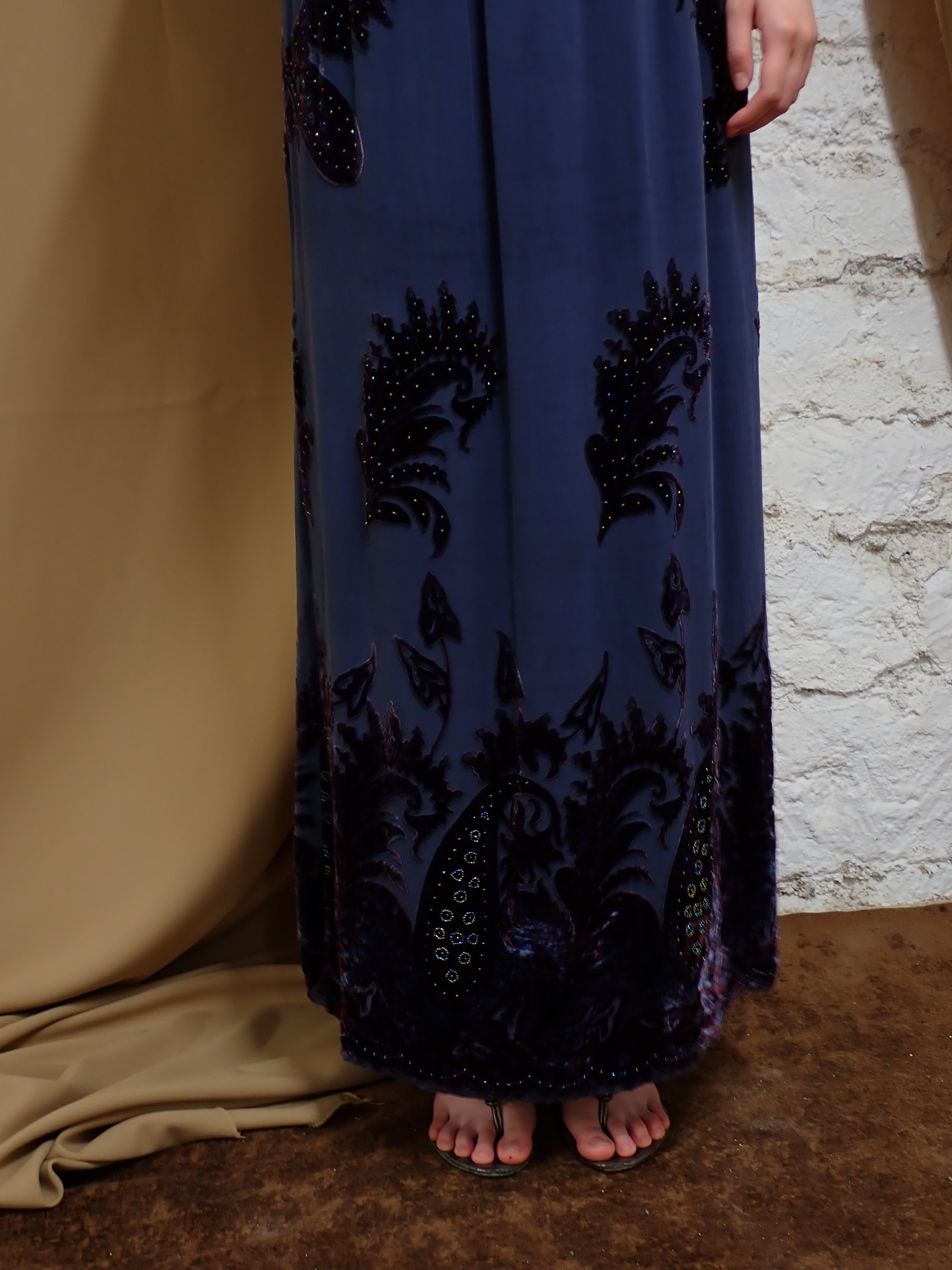 Velvet maxi skirt