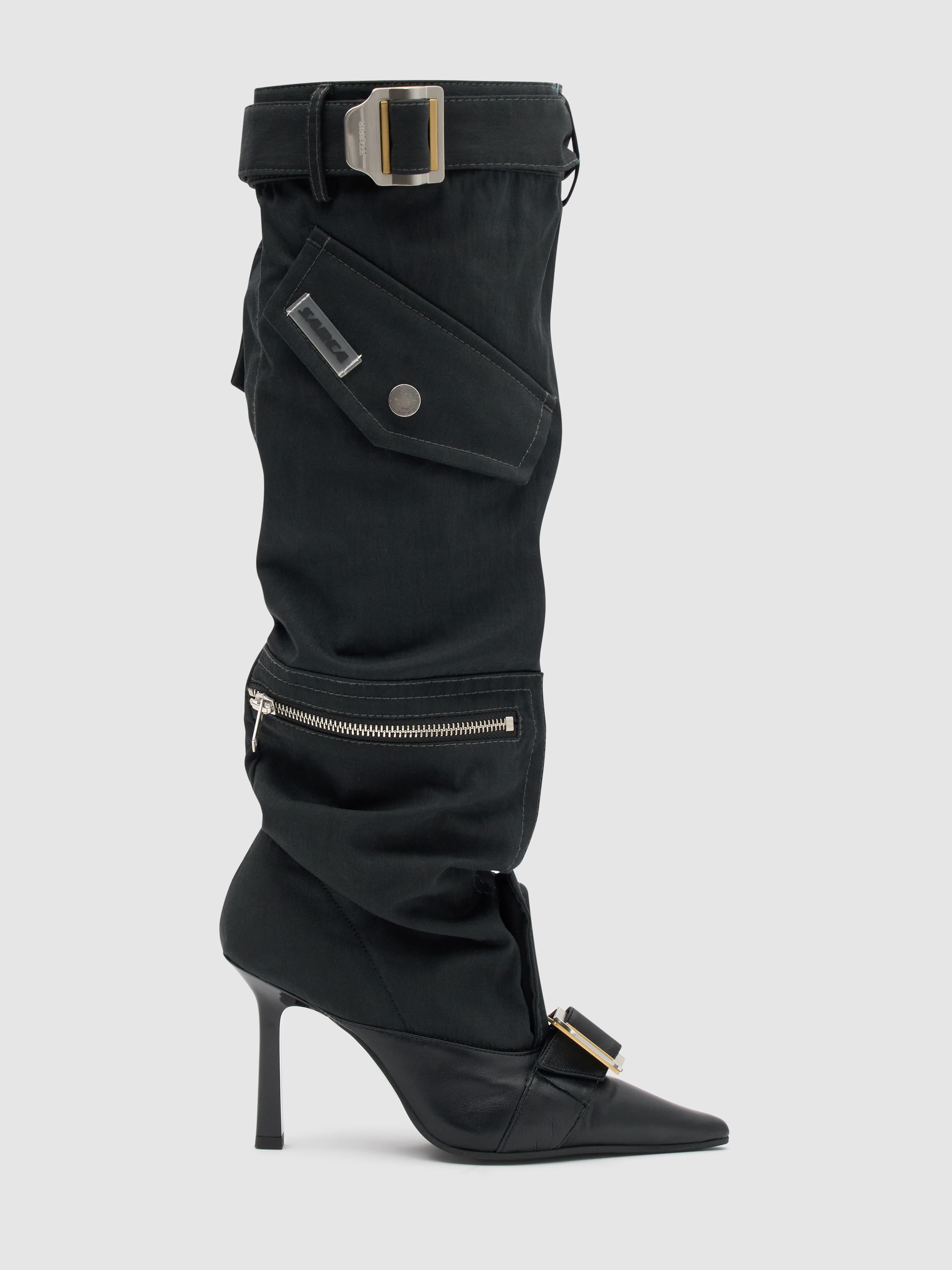 Dion lee x ancuța sarca upcycled trouser boots/ black