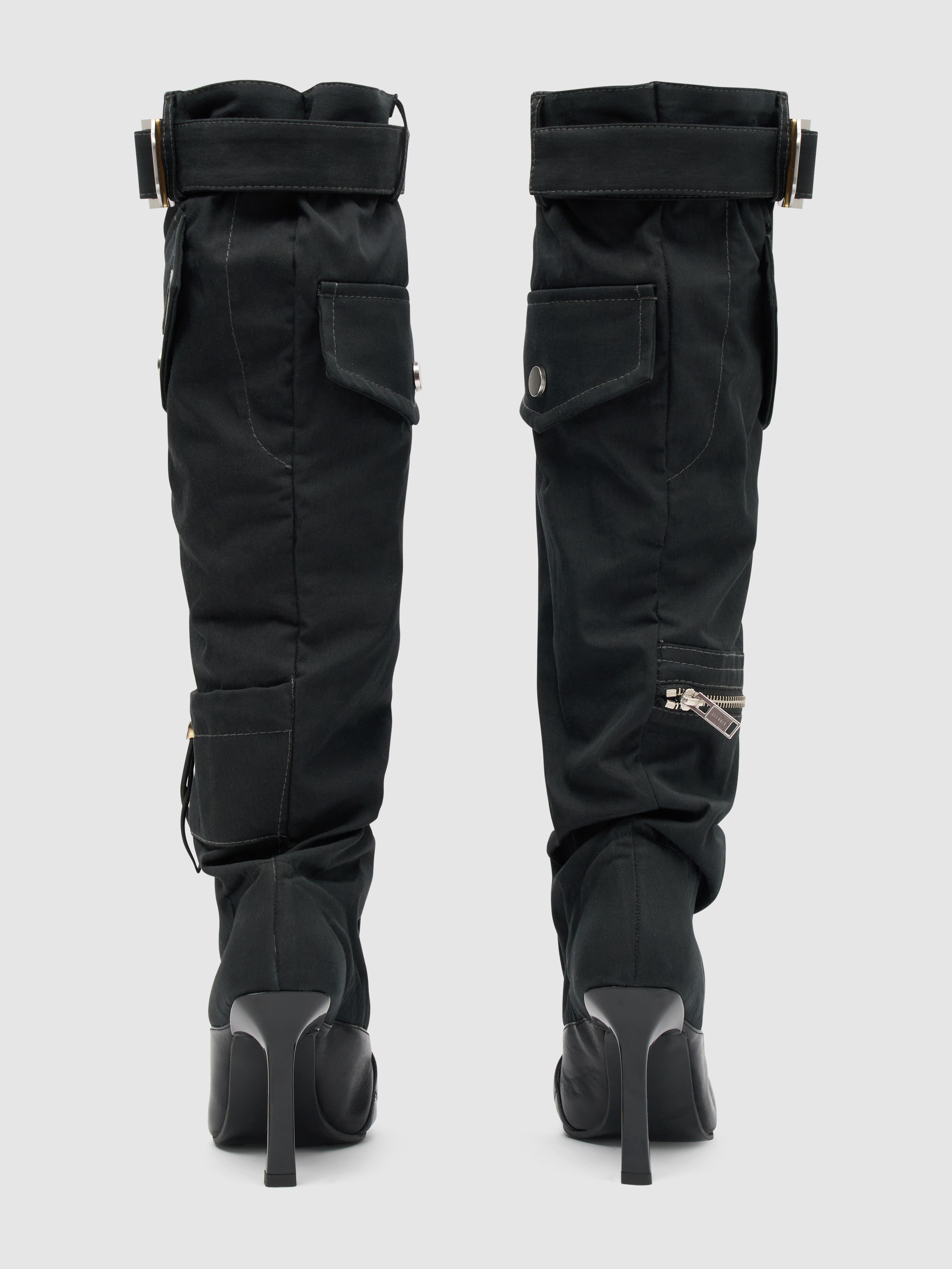 Dion lee x ancuța sarca upcycled trouser boots/ black