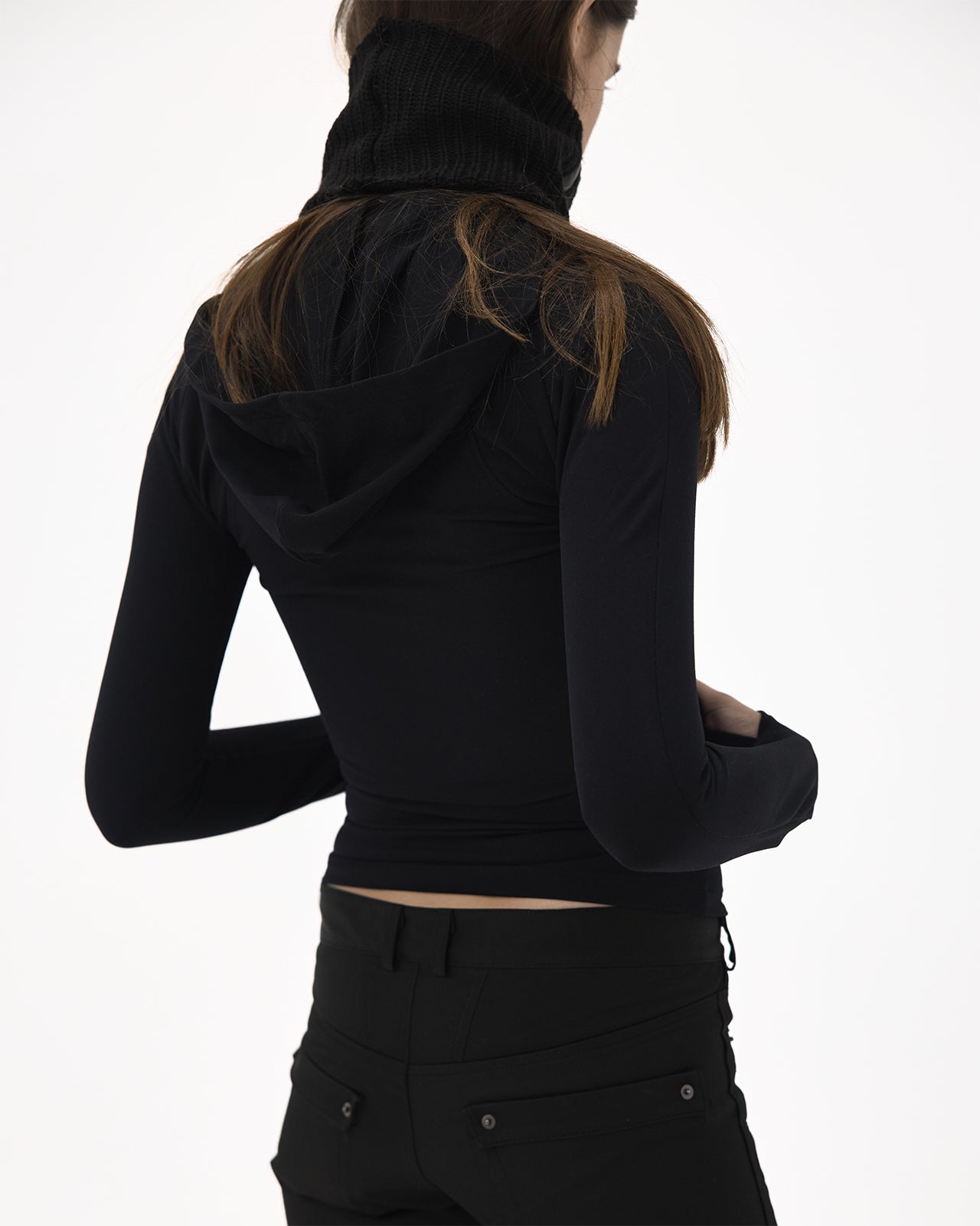 Hooded zip top