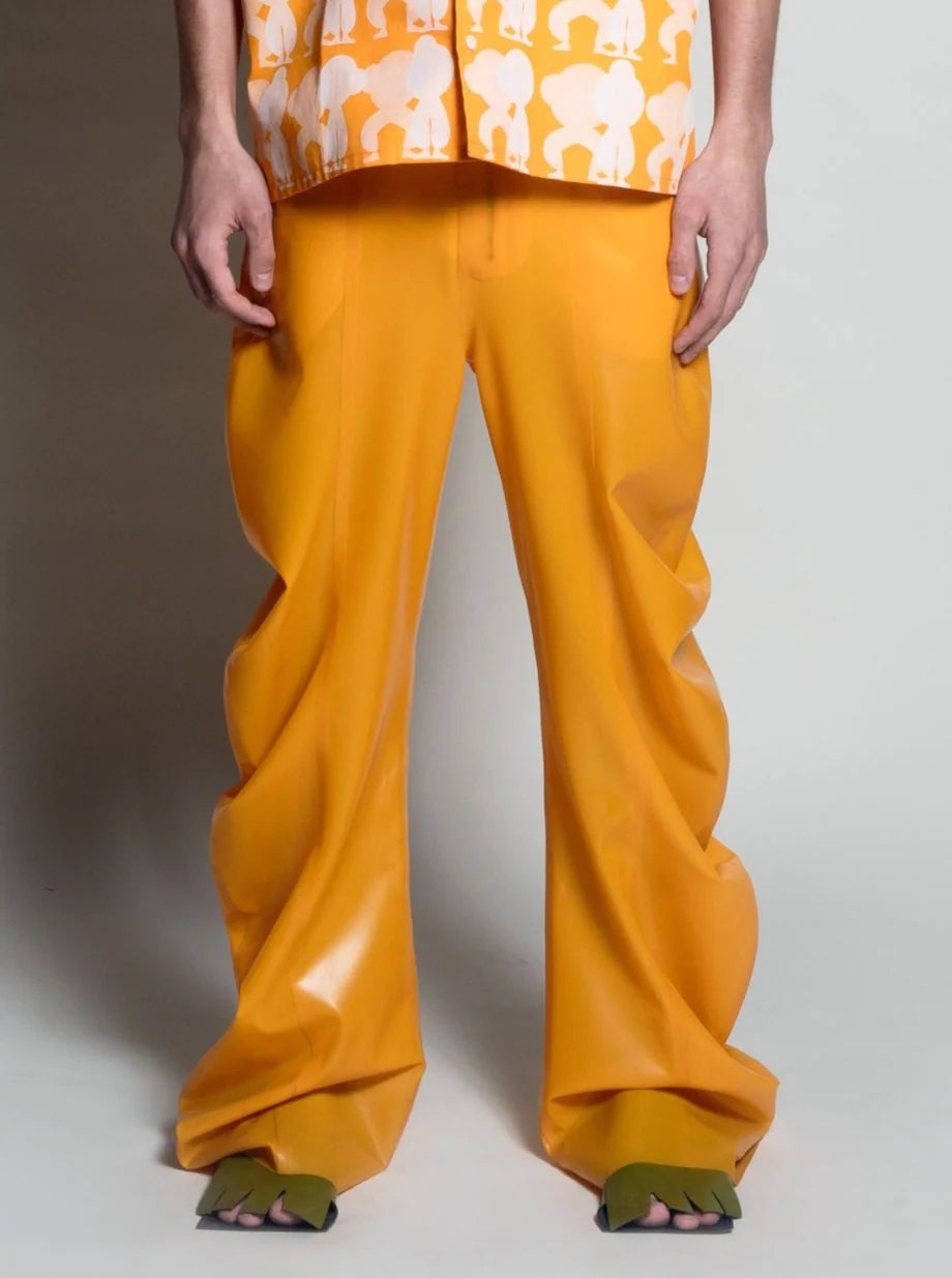 Latex deflated trousers - amber