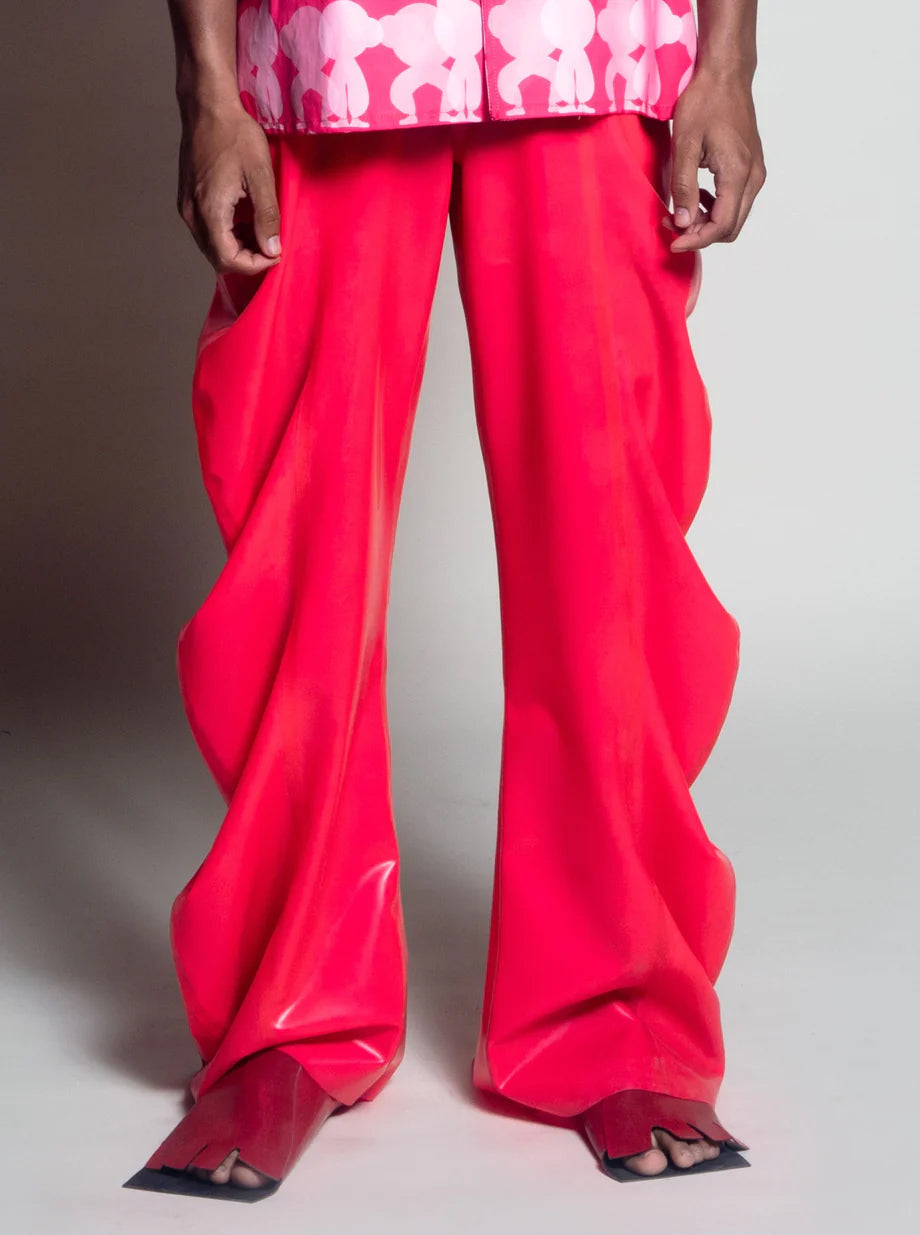 Latex deflated trousers - pink