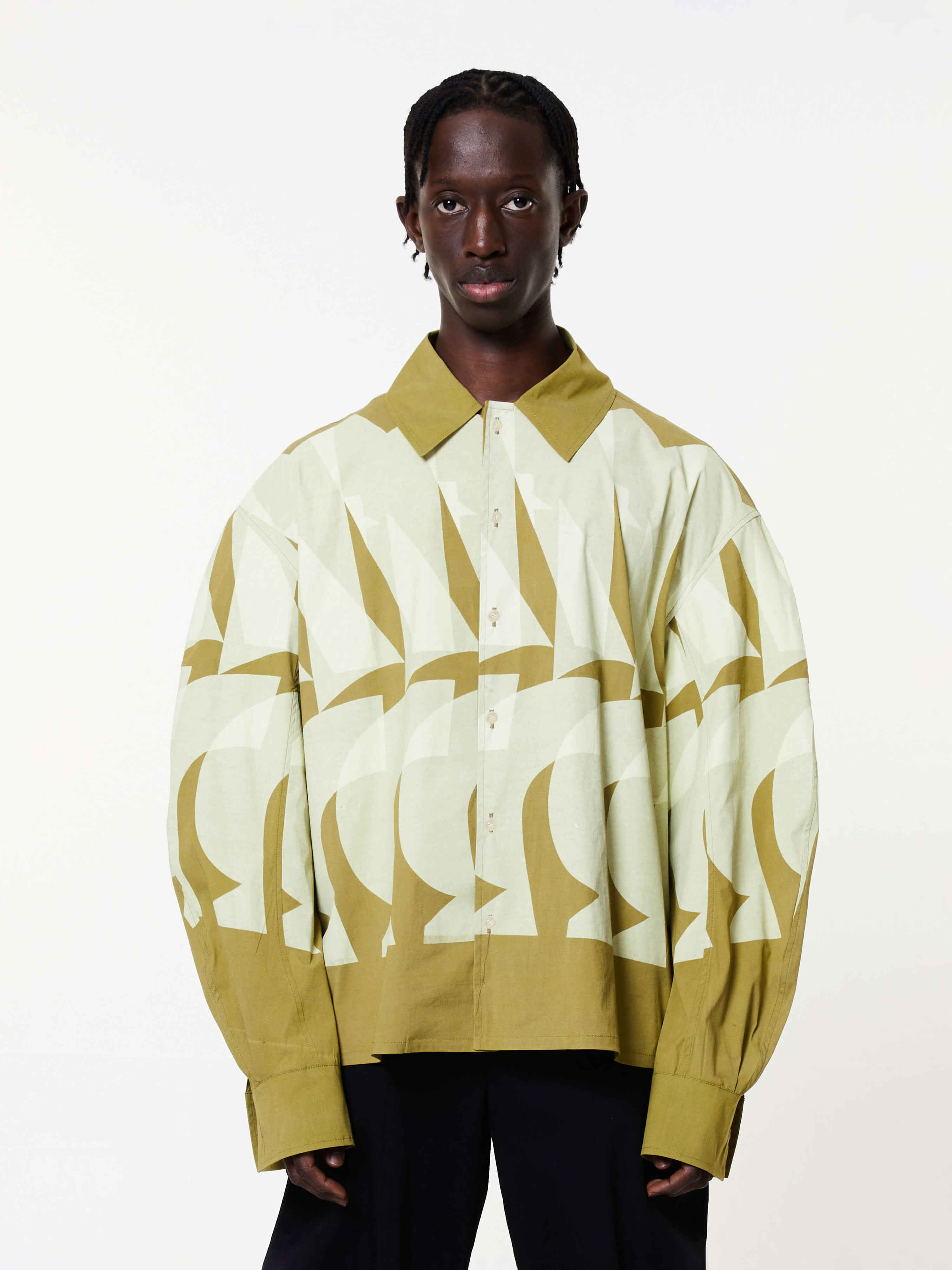 Printed shirt olive