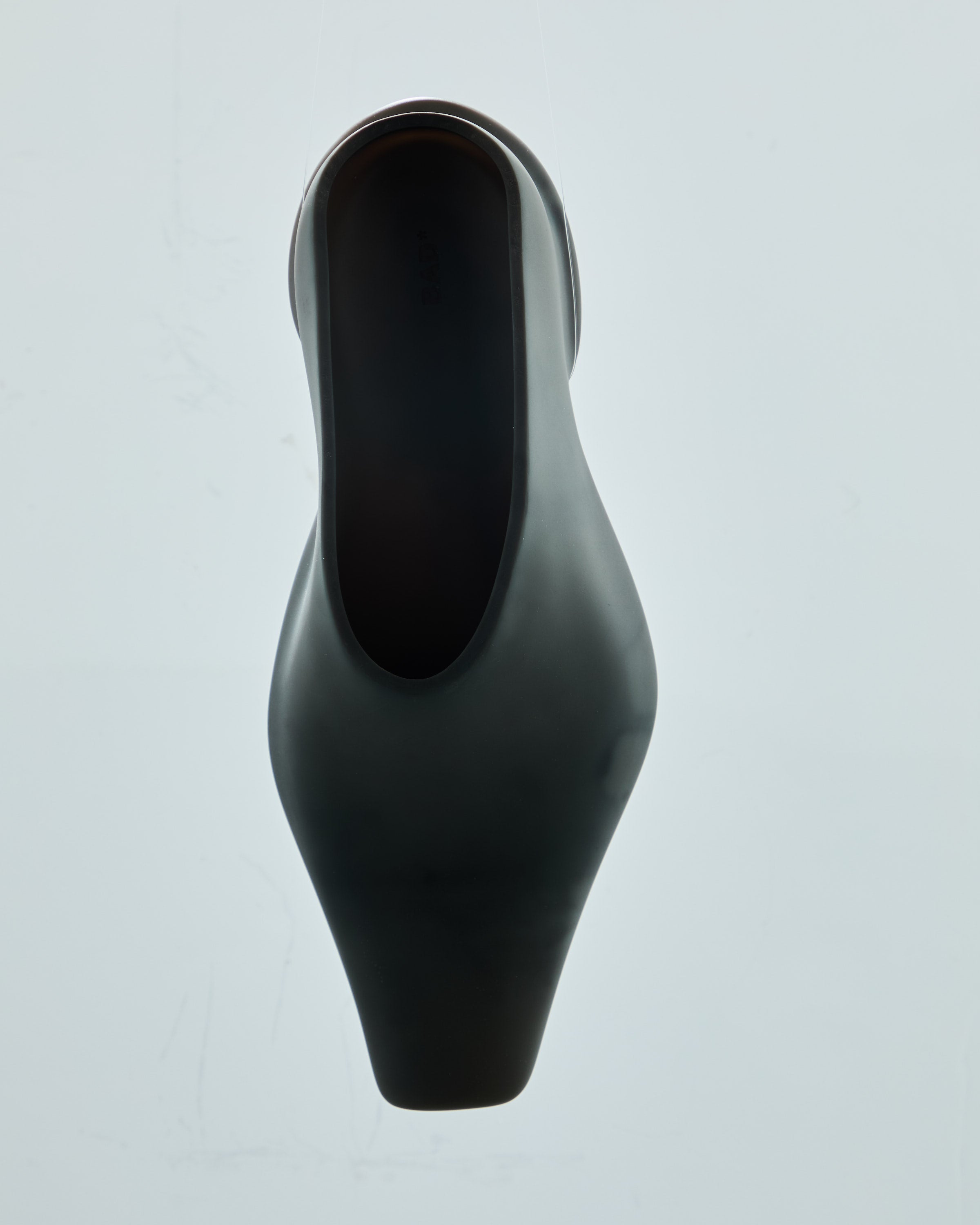 Heeled square toe rubber mules - dark
