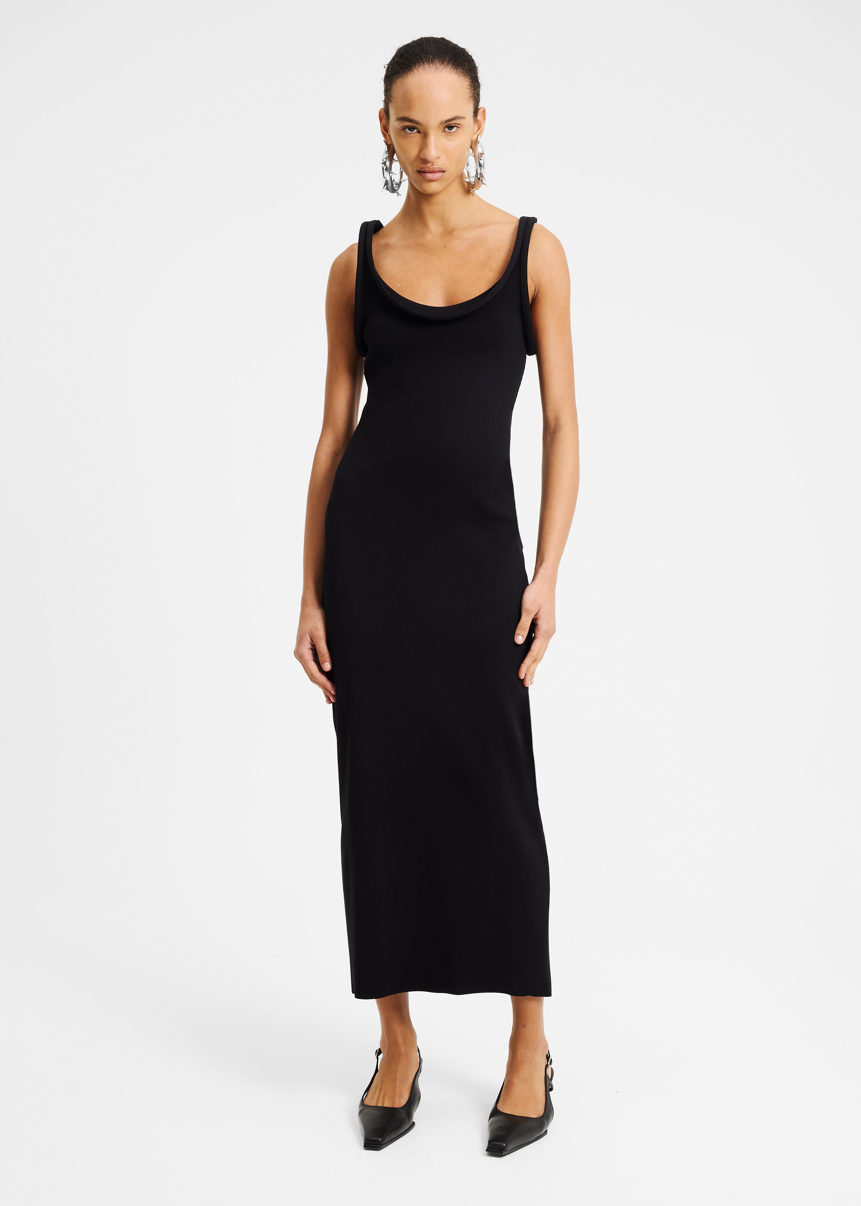 Blur tank dress black