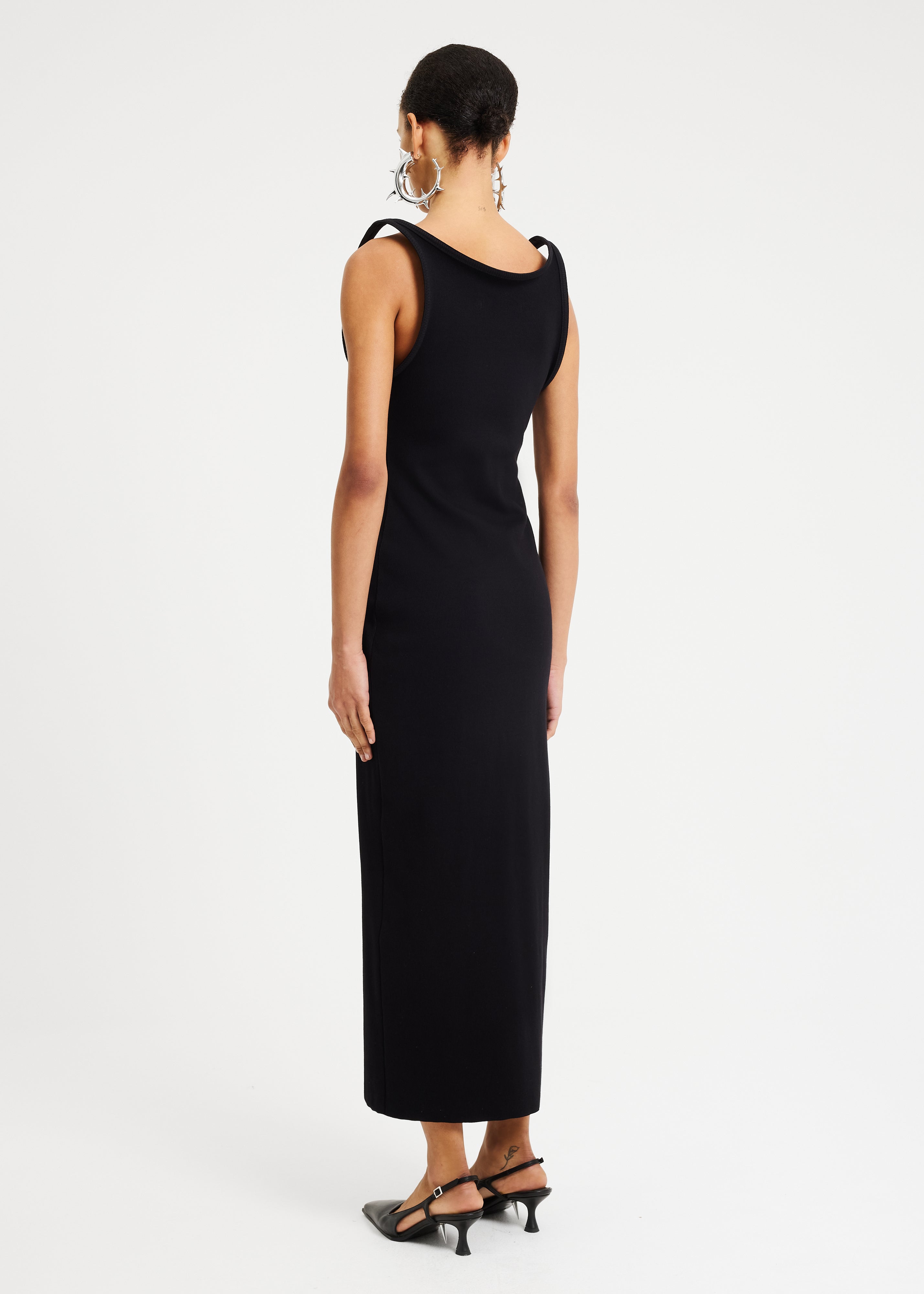 Blur tank dress black