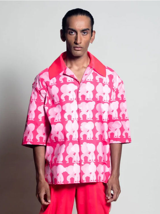 Dancing figures shirt - pink