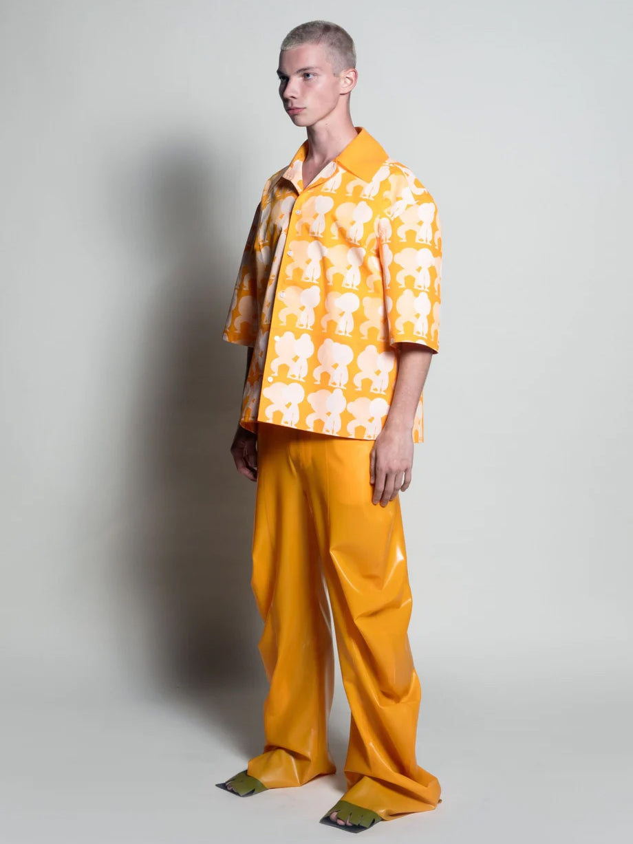 Latex deflated trousers - amber