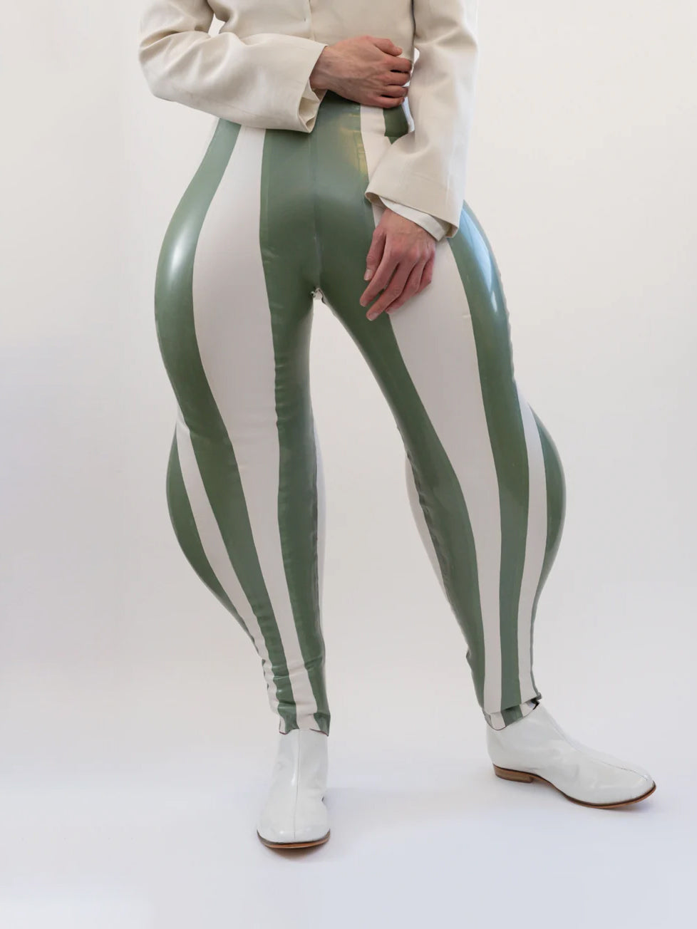 Striped swirl inflatable trouser