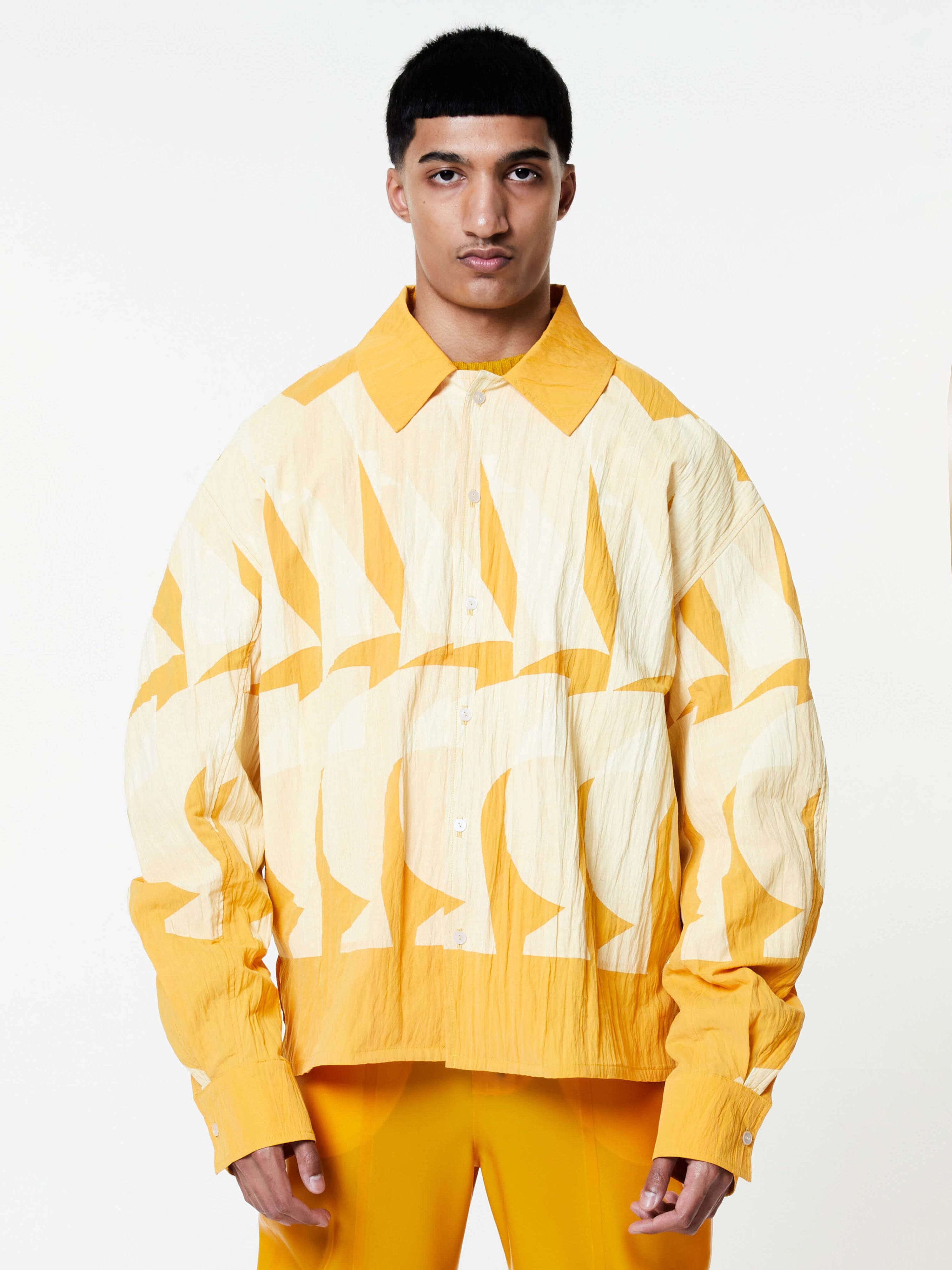 Wrinkled and printed shirt