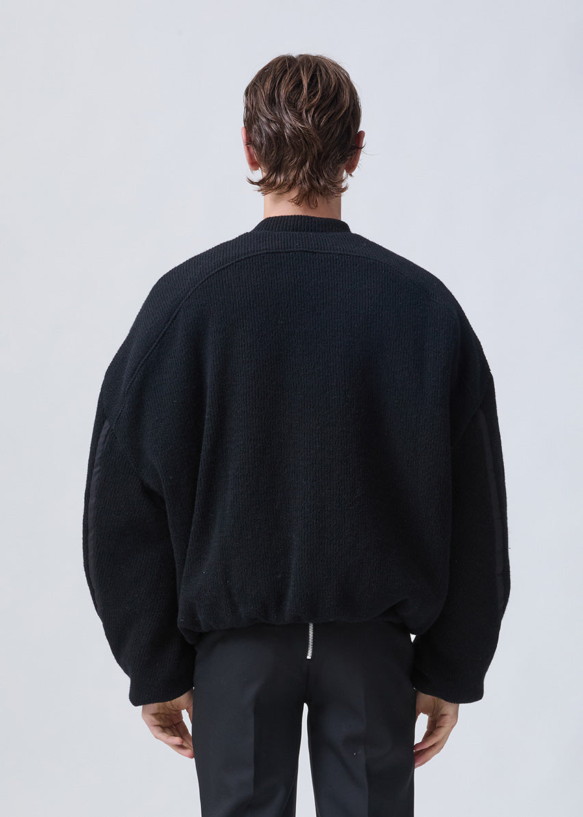 Bulldog knit bomber black