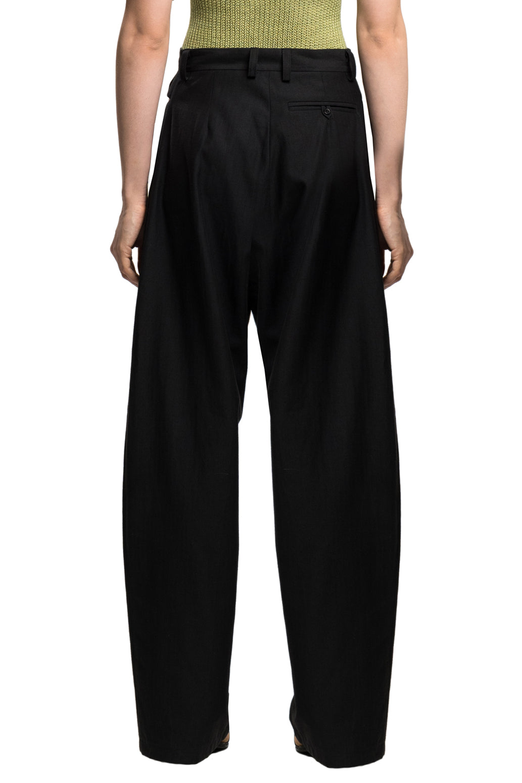 Slashed suit wool trousers