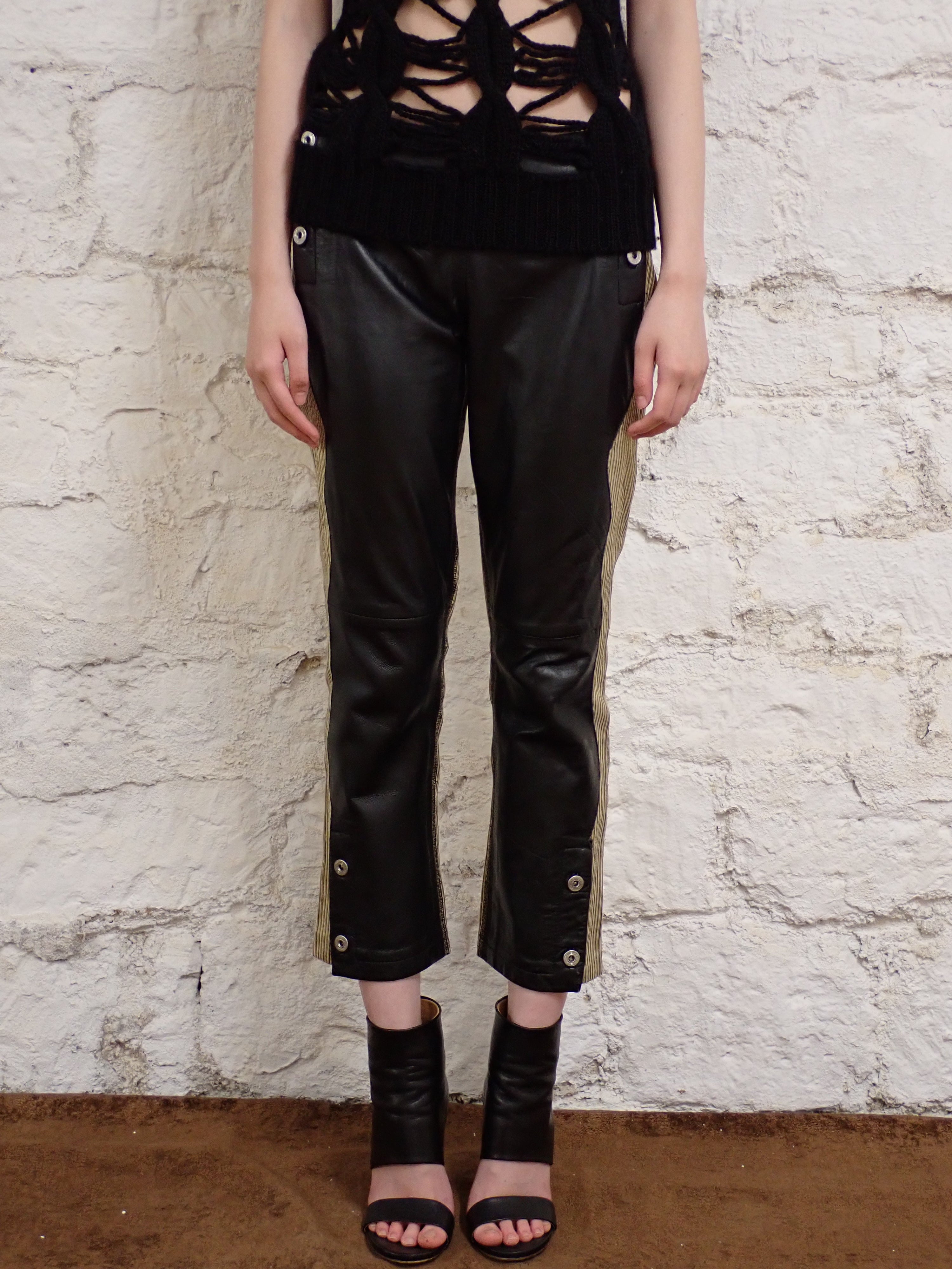 Leather capri pants