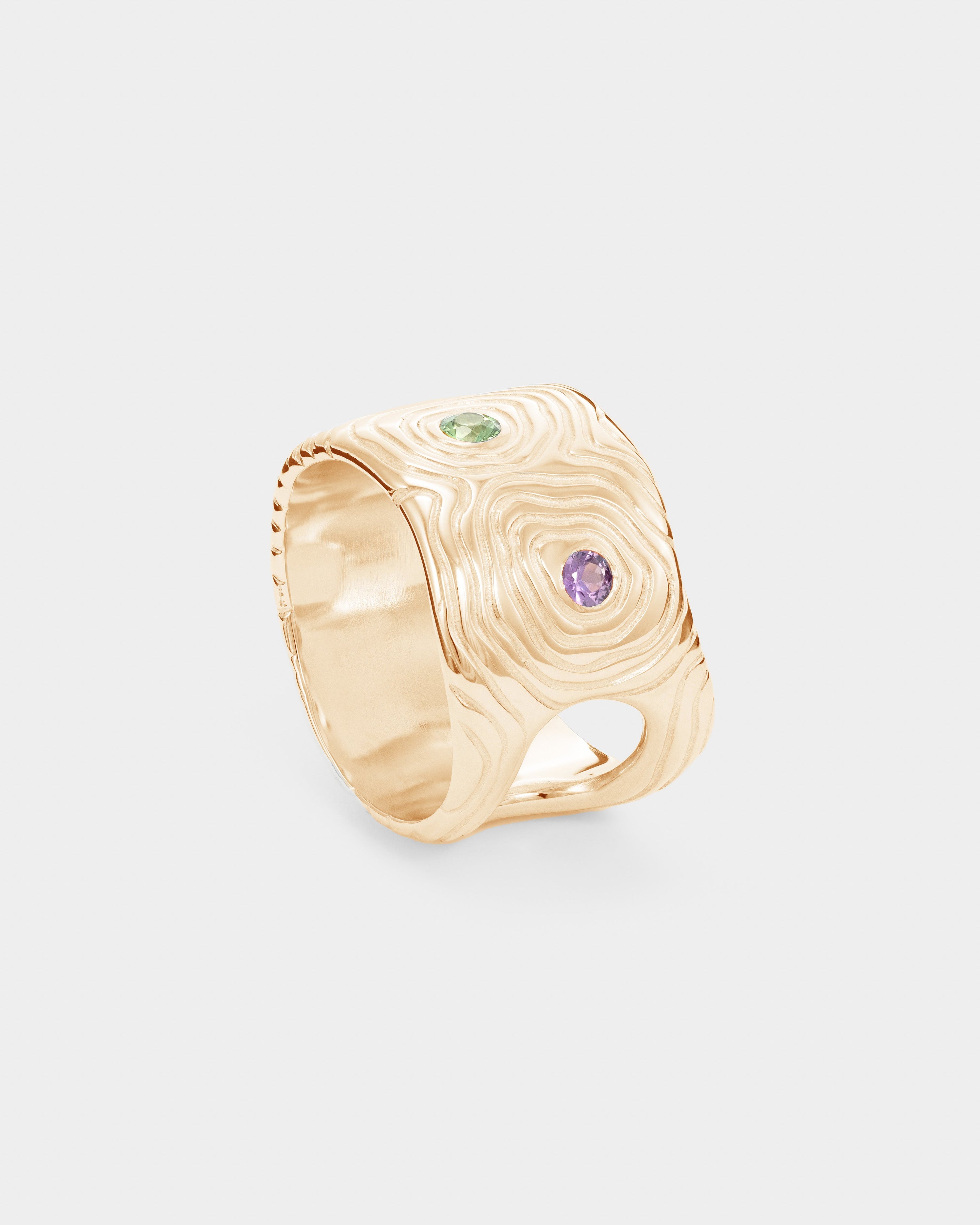 Dendro sapphire globe ring