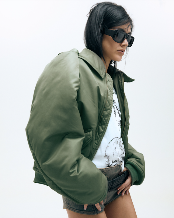 Suspended bomber green