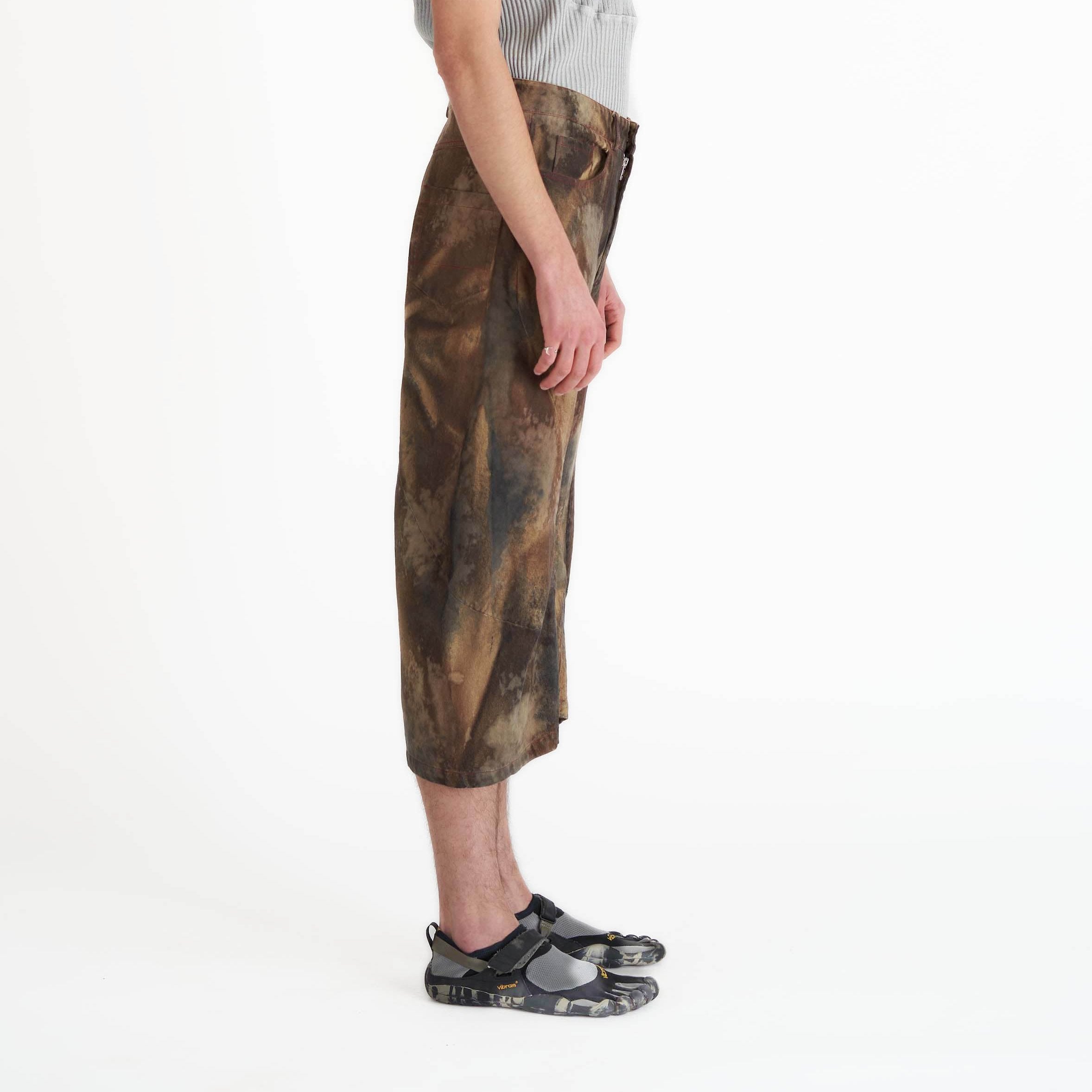 Cropped engineered flare acid sienna-sale