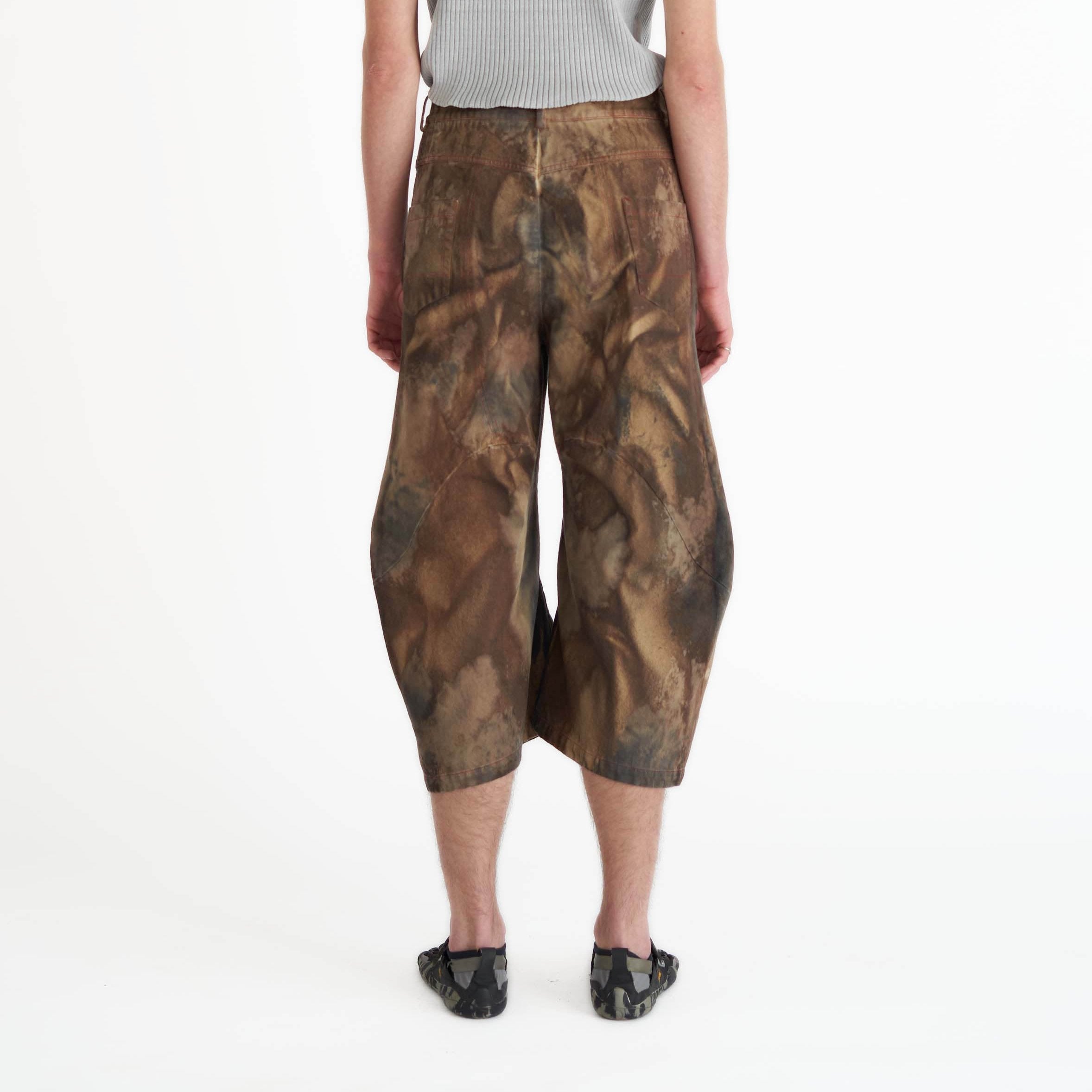 Cropped engineered flare acid sienna-sale
