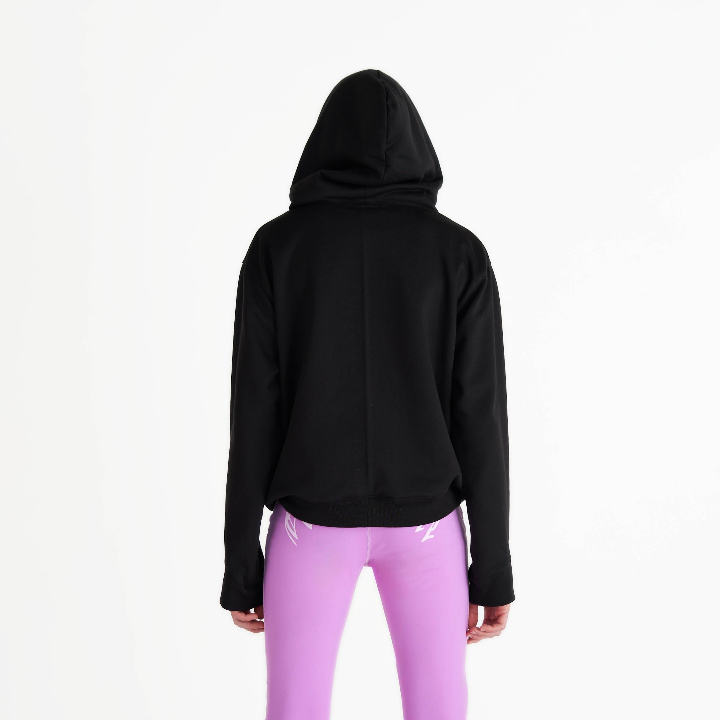 Embroidered spiral hoodie black