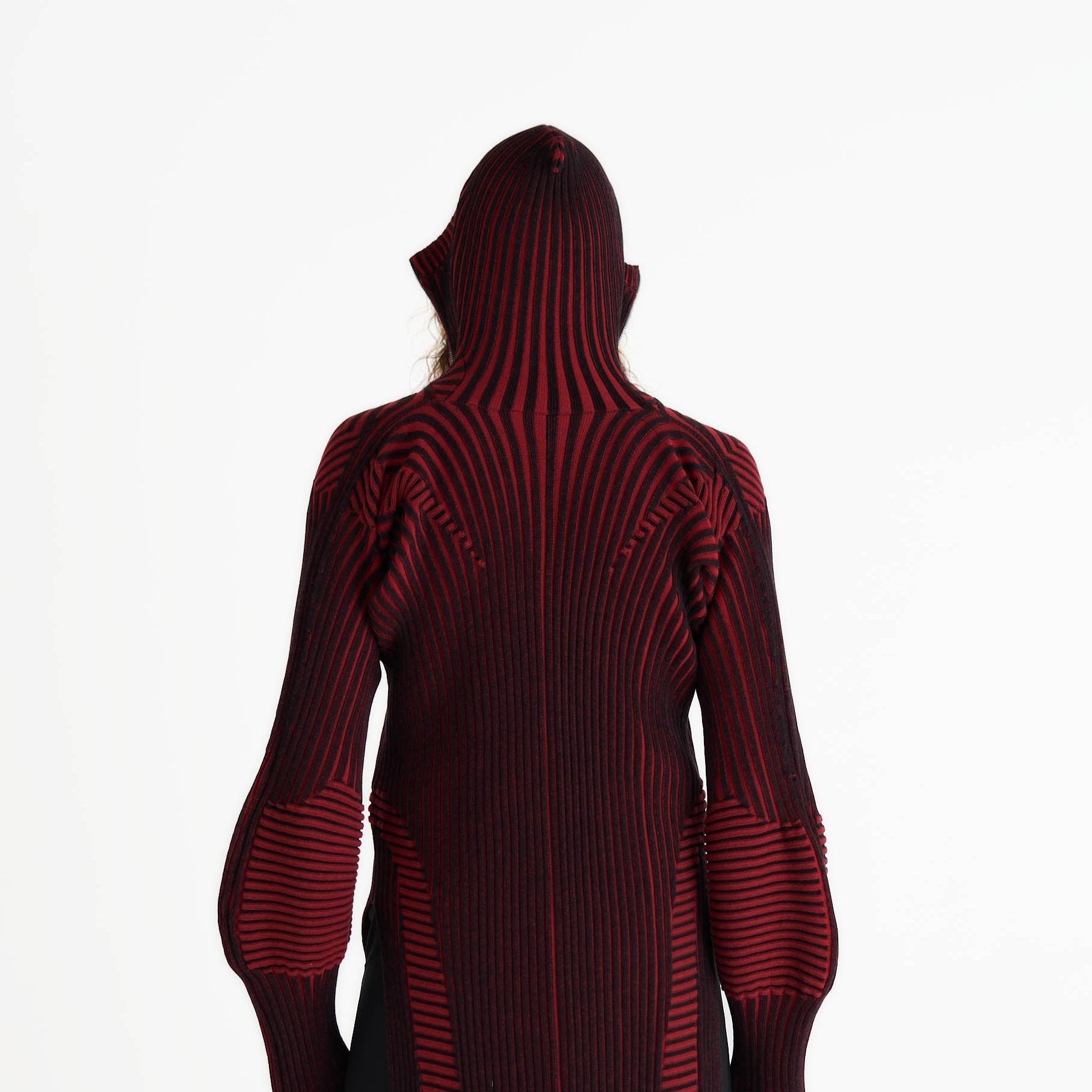 Healer knit zip jacket black/red