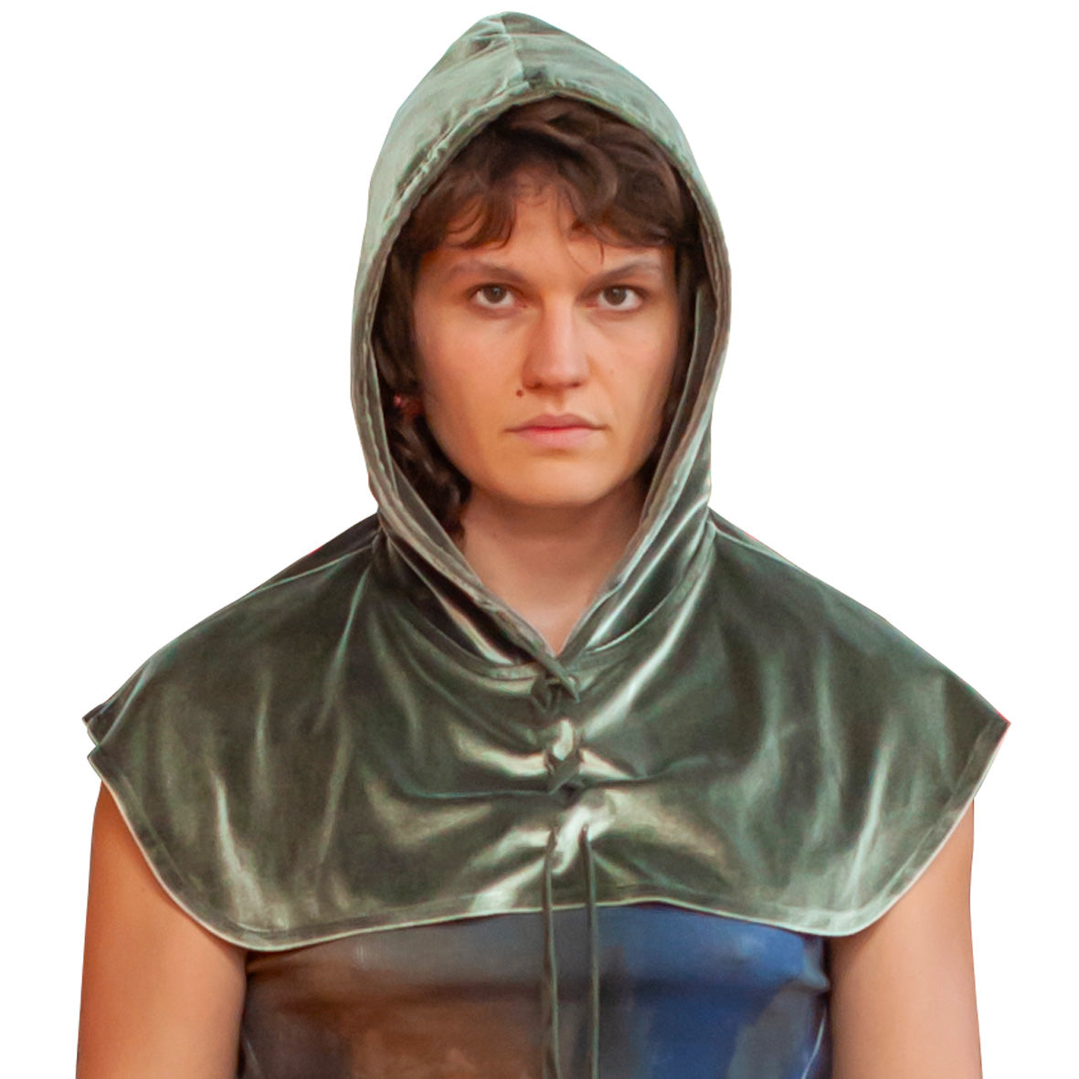 Chaperon hood velvet pewter