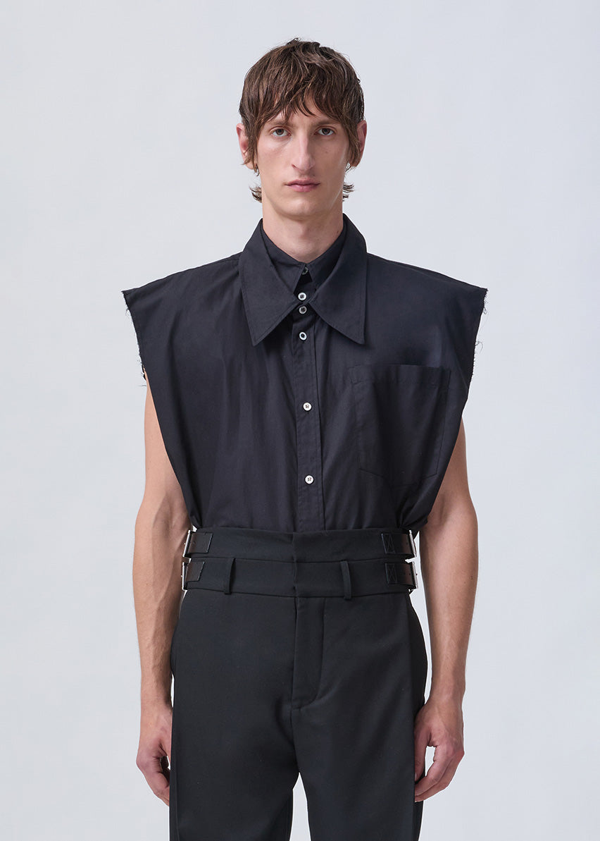 Sleeveless clover shirt black