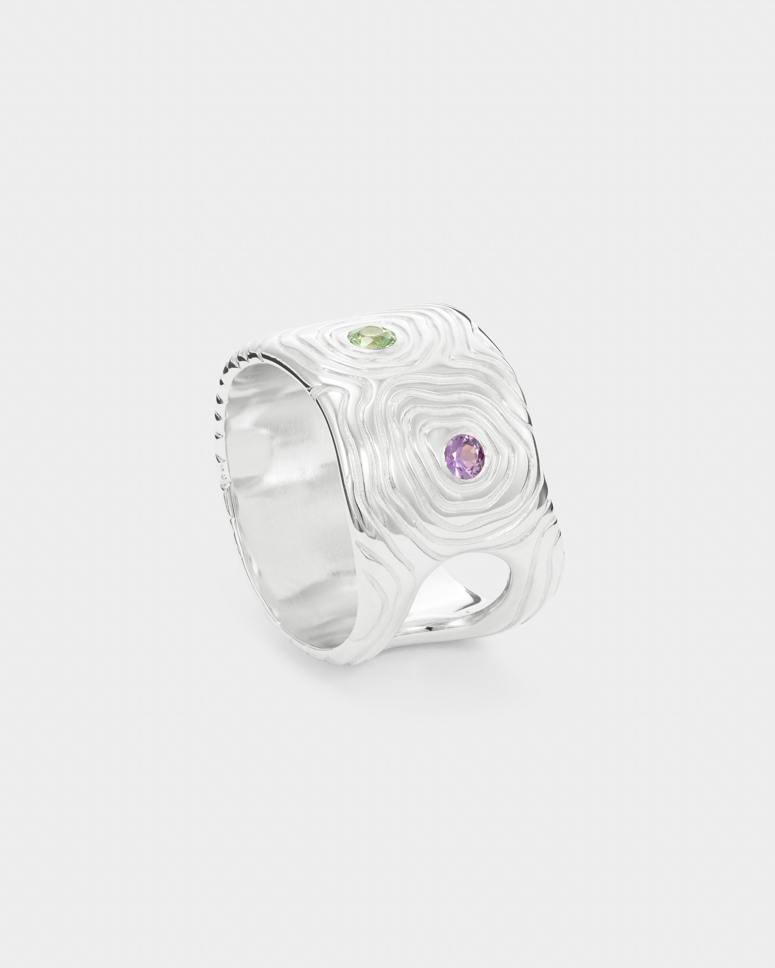 Dendro sapphire globe ring