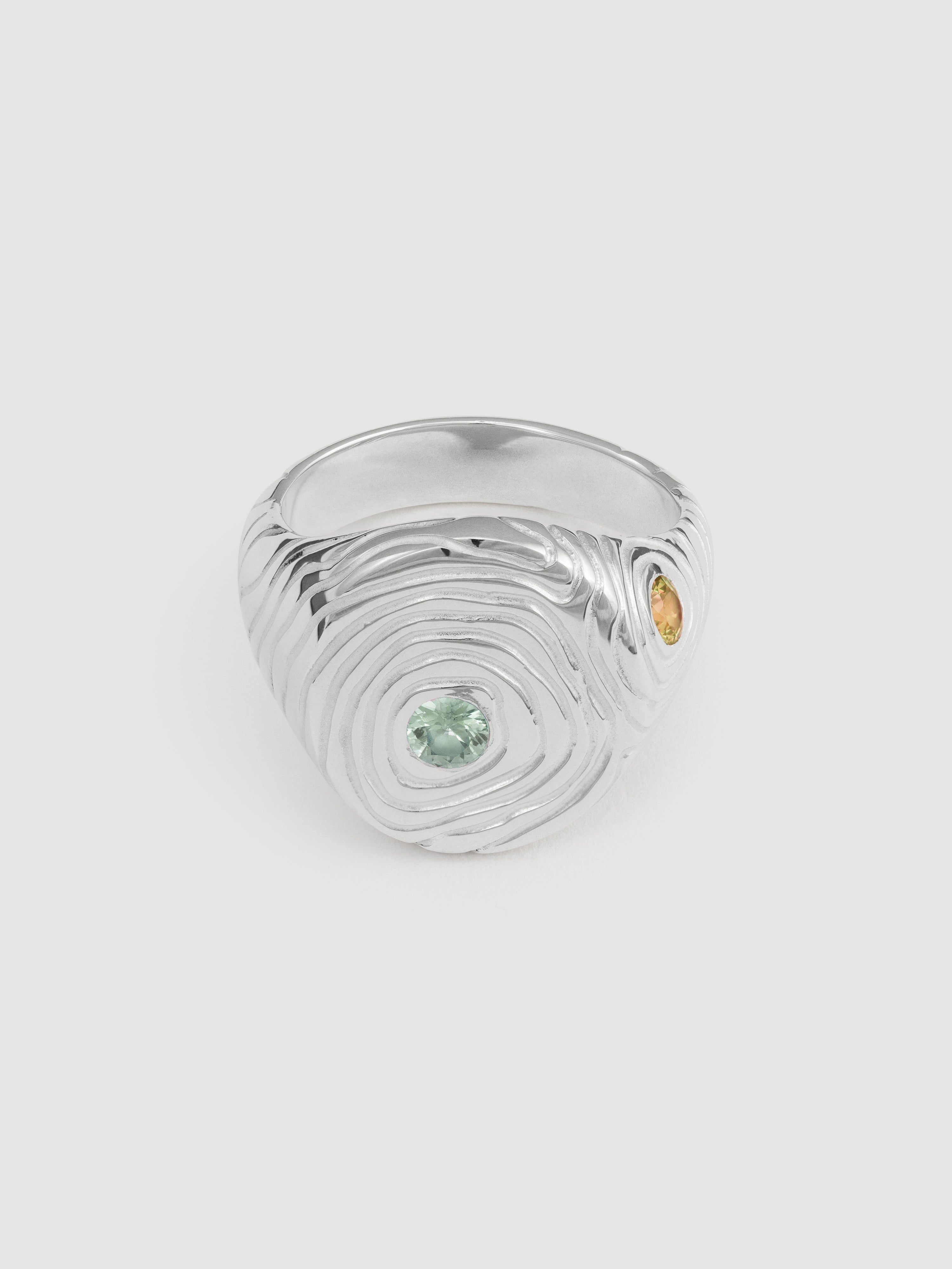 Dendro sapphire signet ring