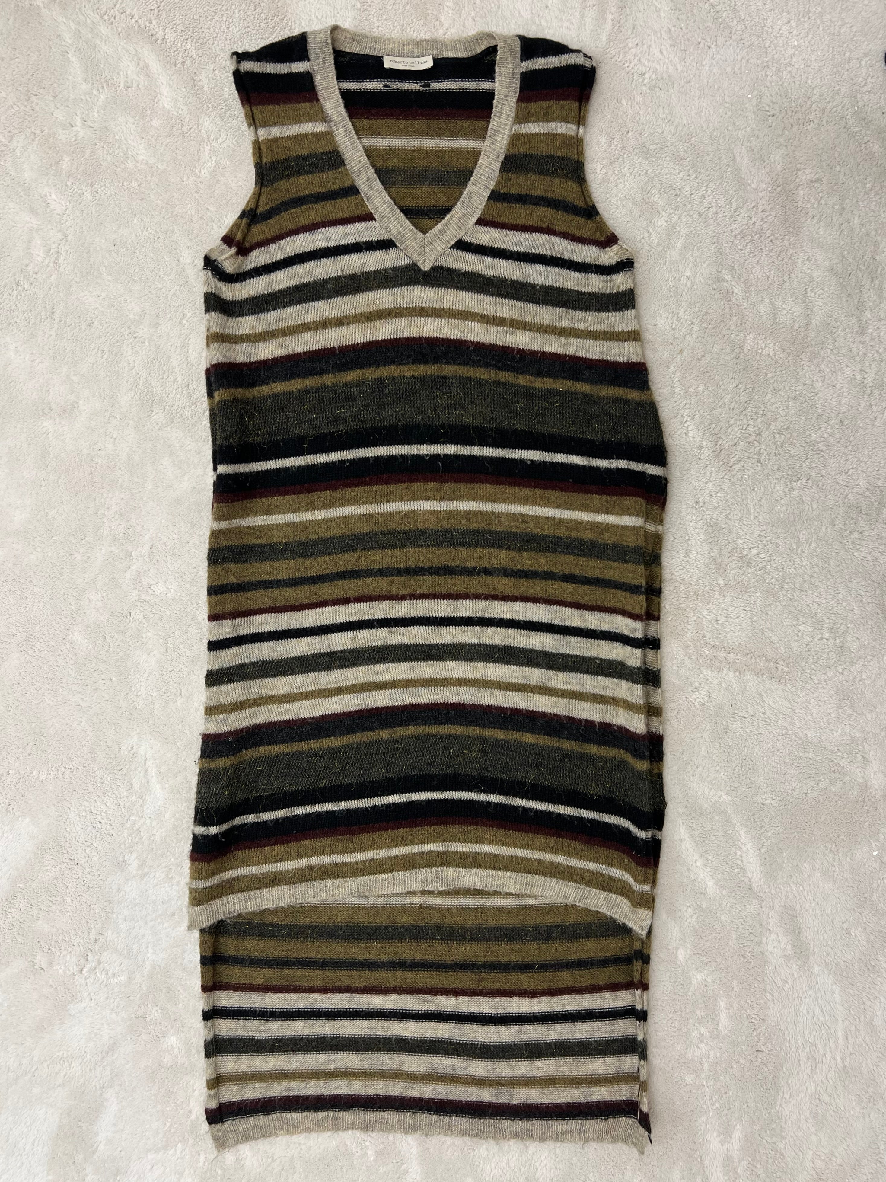 Roberto collina wool striped midi dress