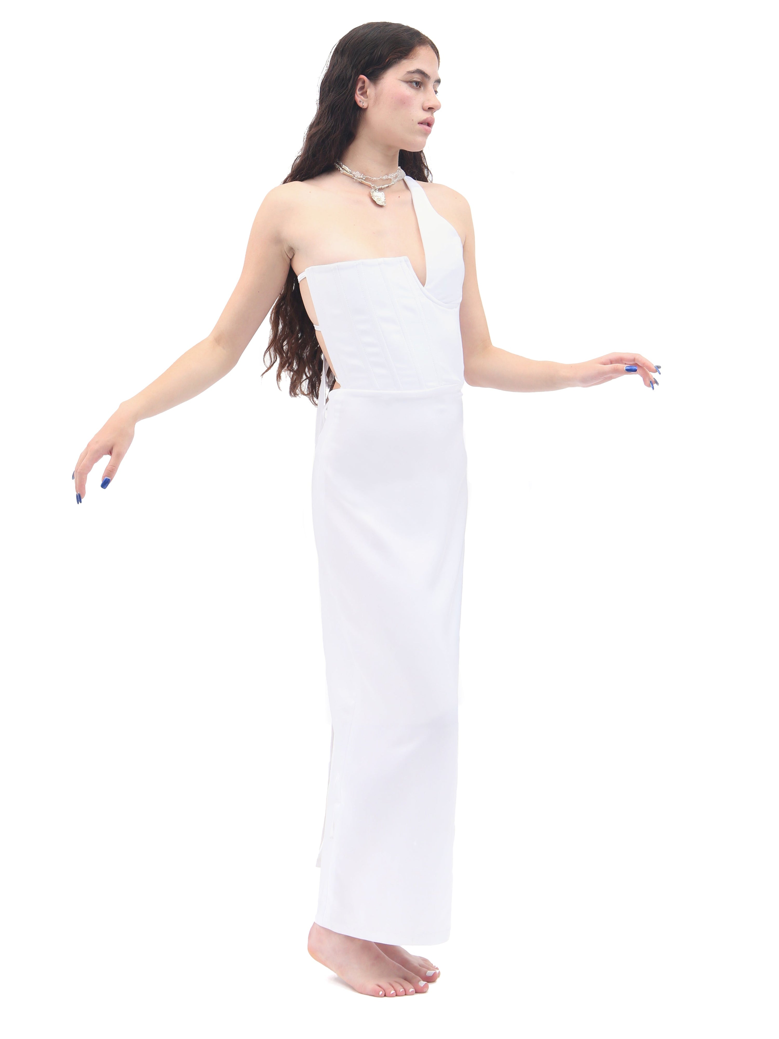 Breastfeeding bride silk dress