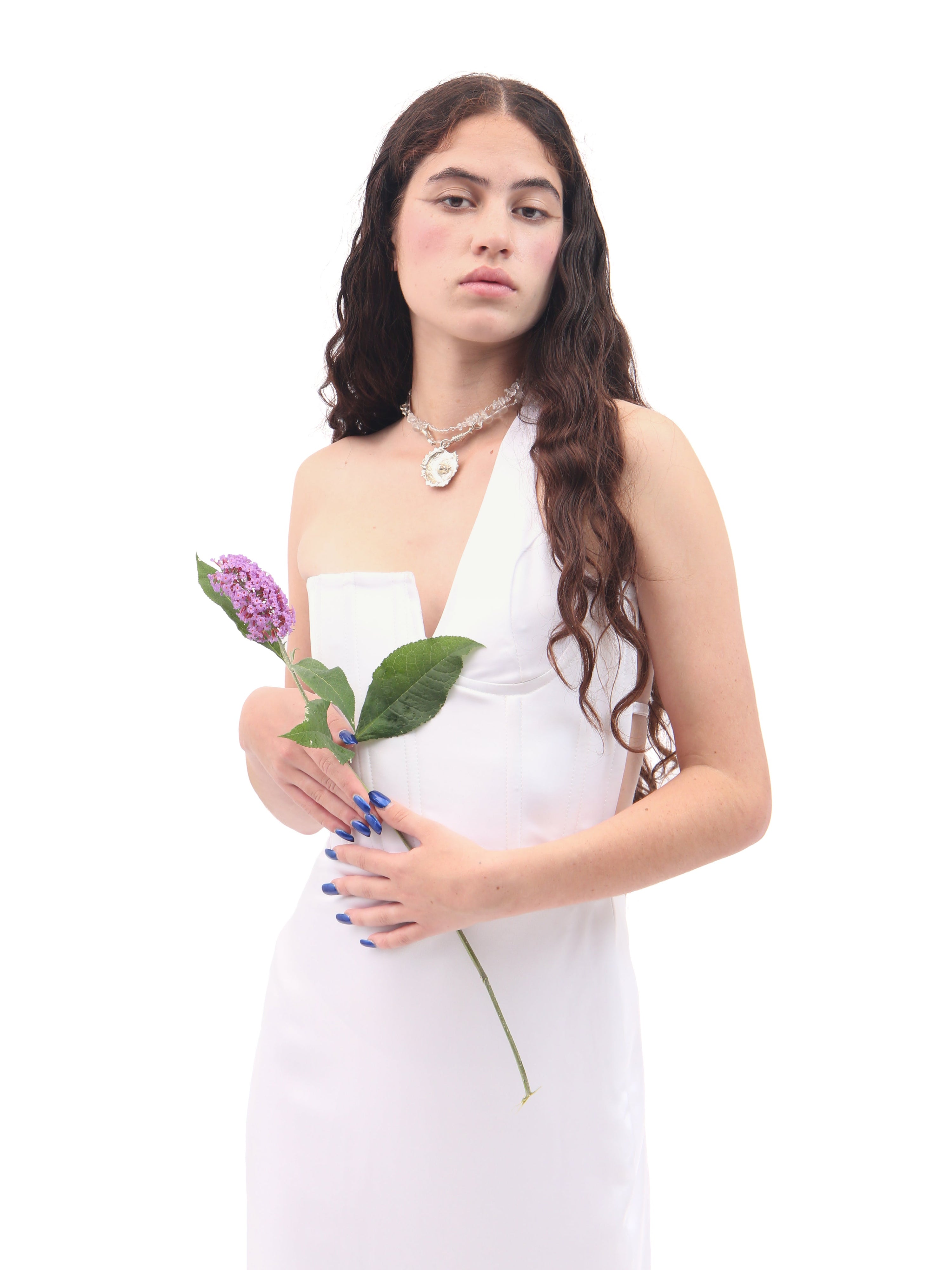 Breastfeeding bride silk dress