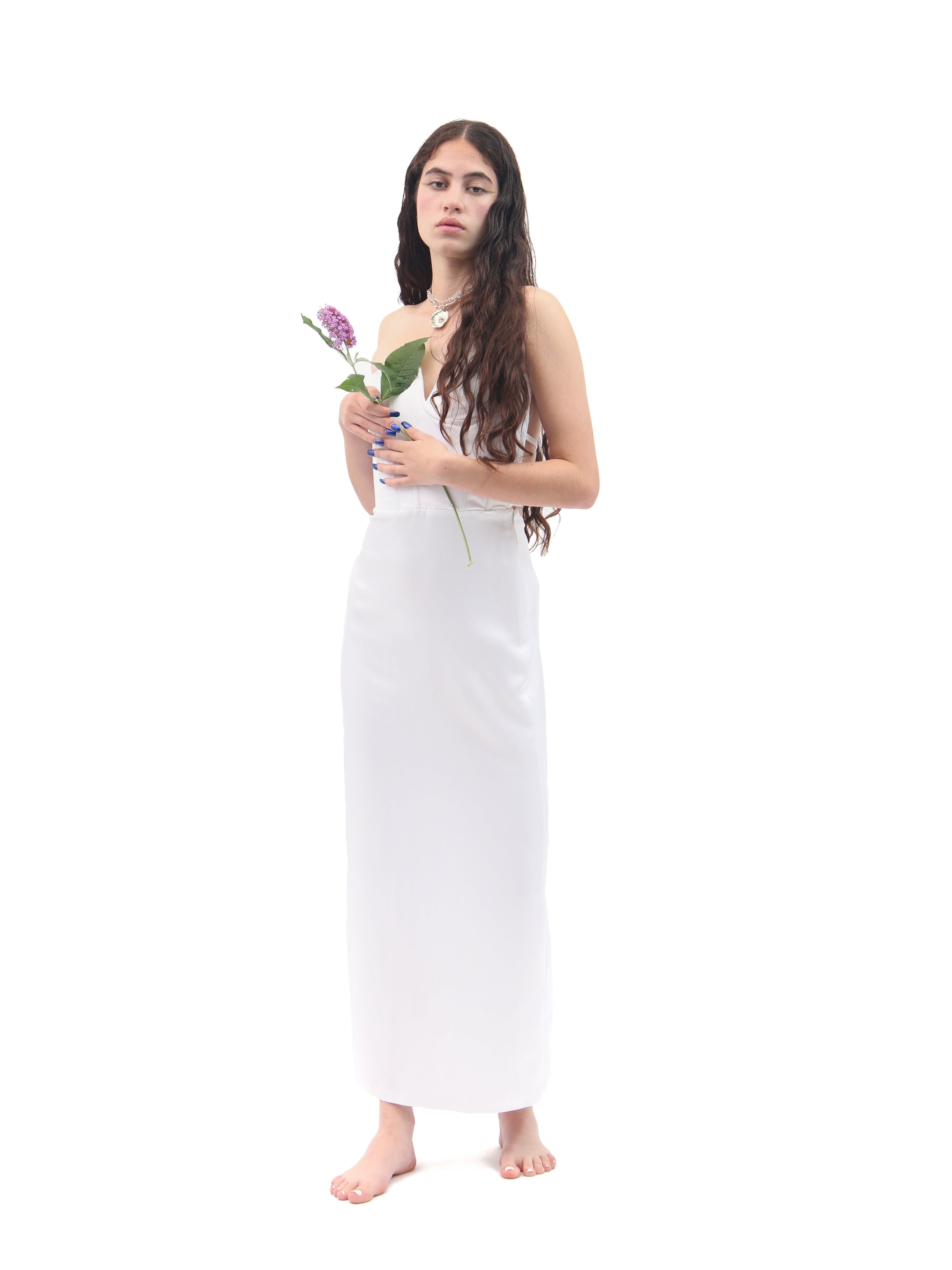 Breastfeeding bride silk dress