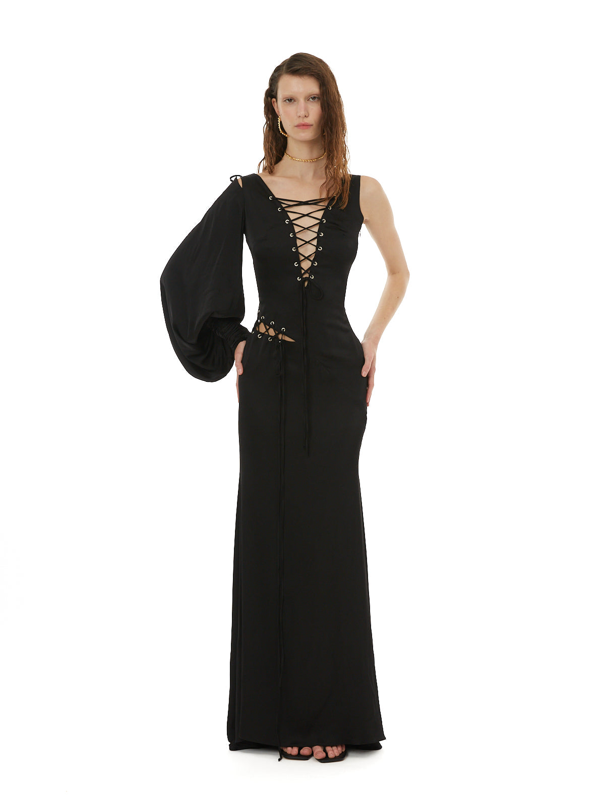 Siren one sleeve dress