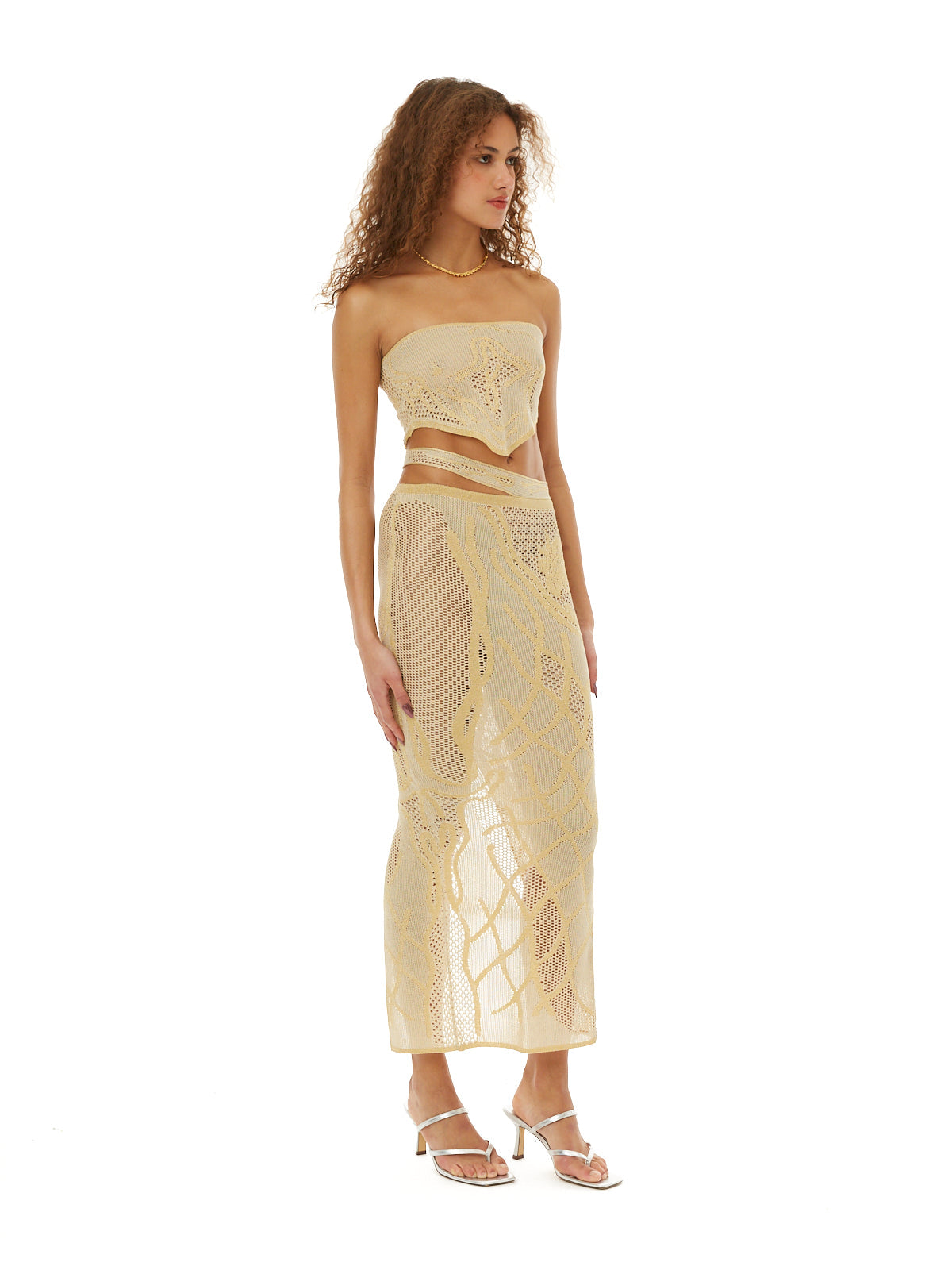 Birthing venus knit skirt gold