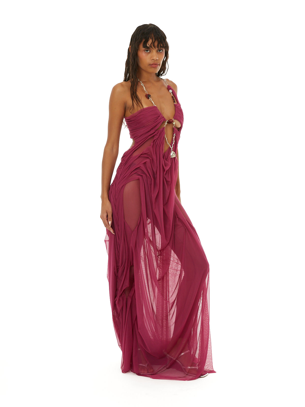 Fuchsia venus wetlook dress