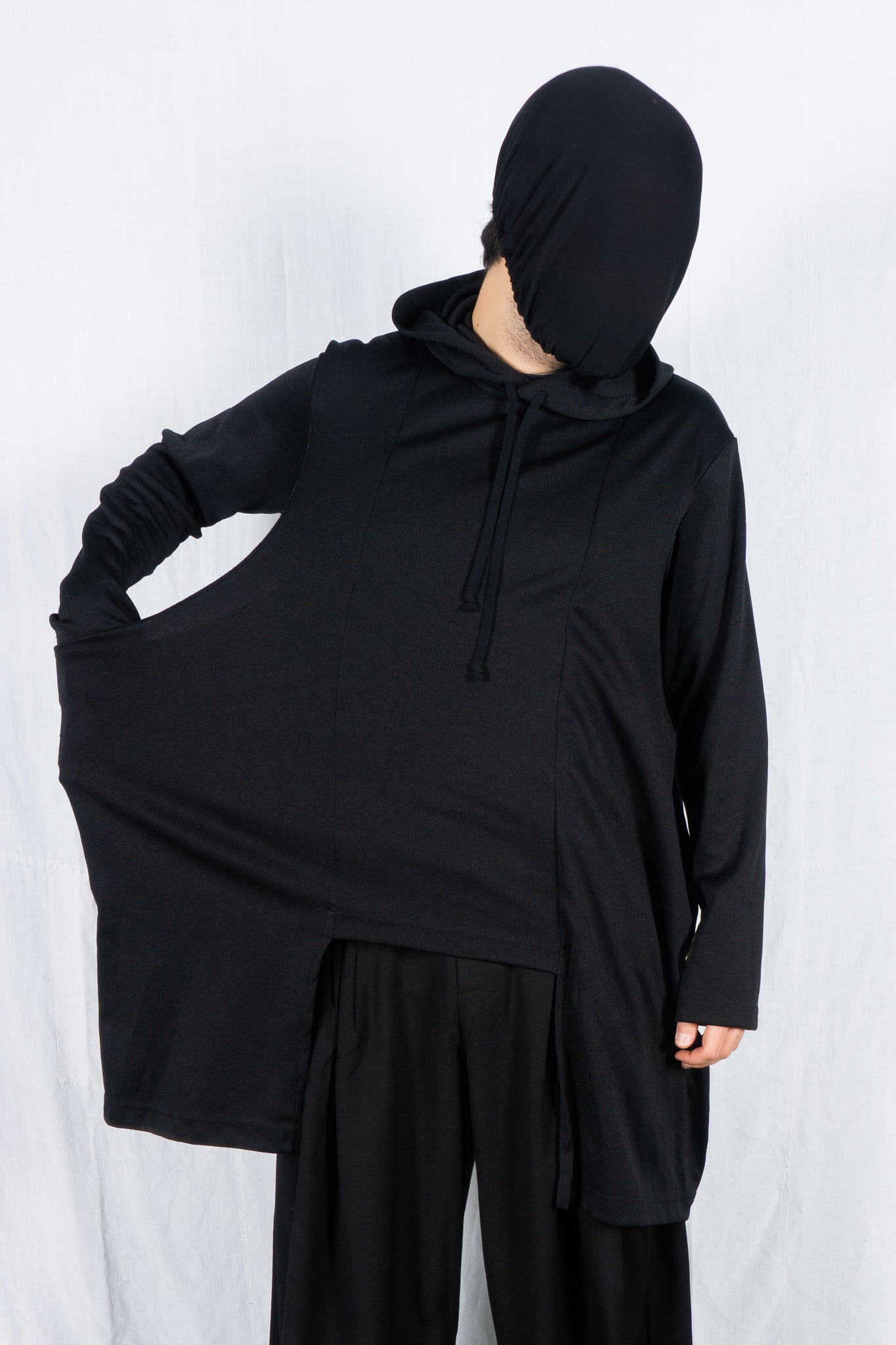 Comme des garçons homme plus a/w 2021 asymmetric hoodie