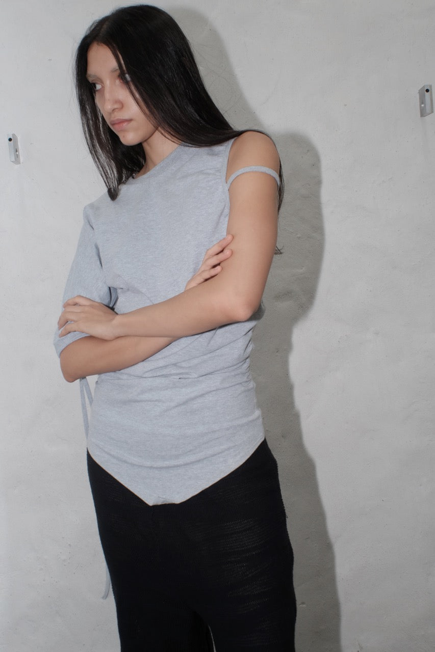 Jersey drape top grey