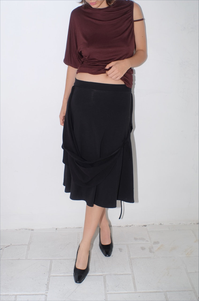 Jersey wrap skirt