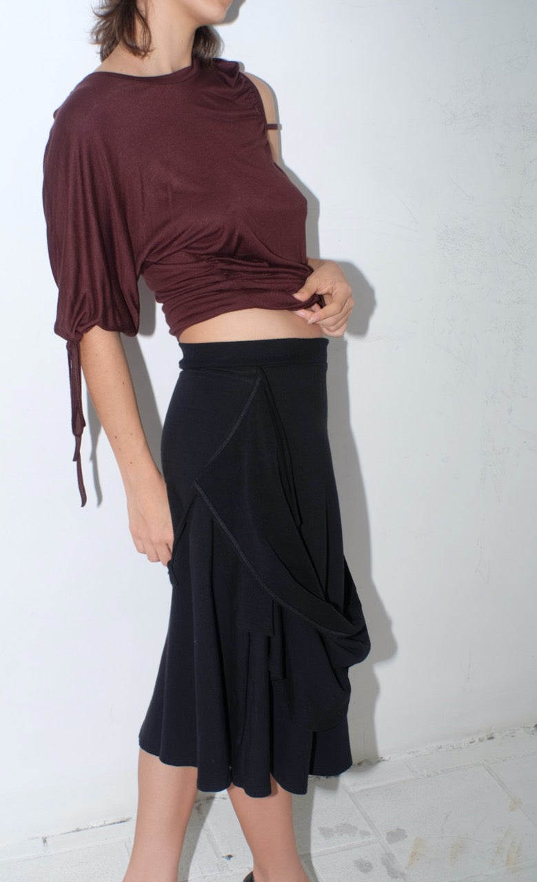 Jersey wrap skirt